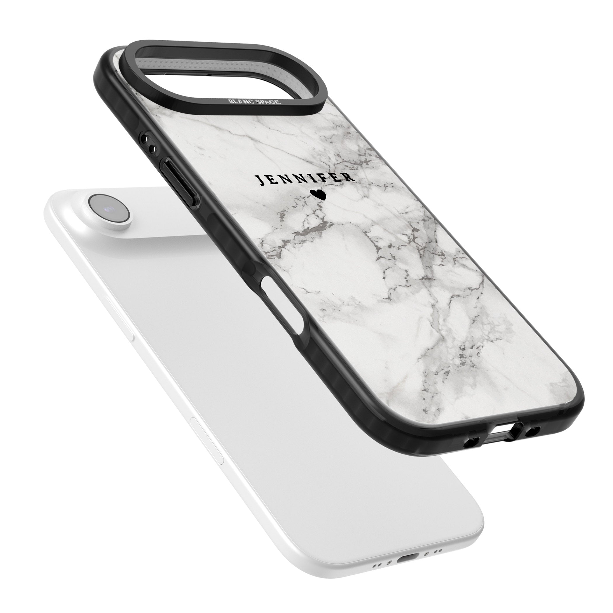 Personalised Classic Grey Marble iPhone 17 Air Impact Pro Black Phone Case Colours