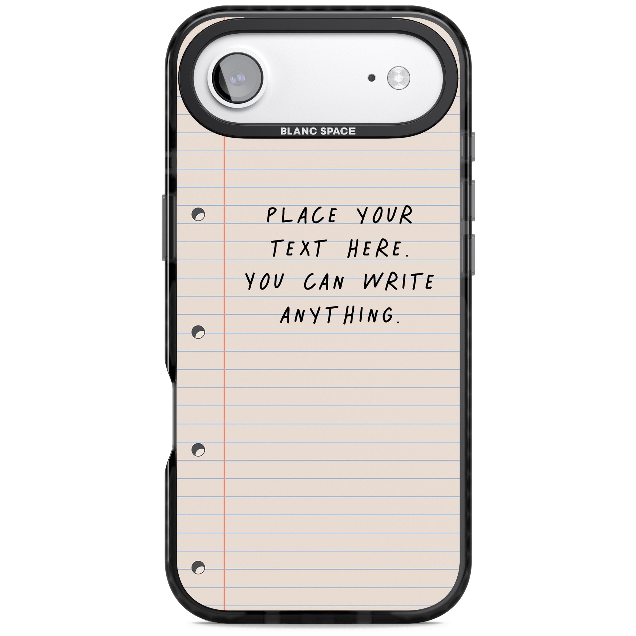 Personalised Lined Paper iPhone 17 Air Impact Pro Black Phone Case