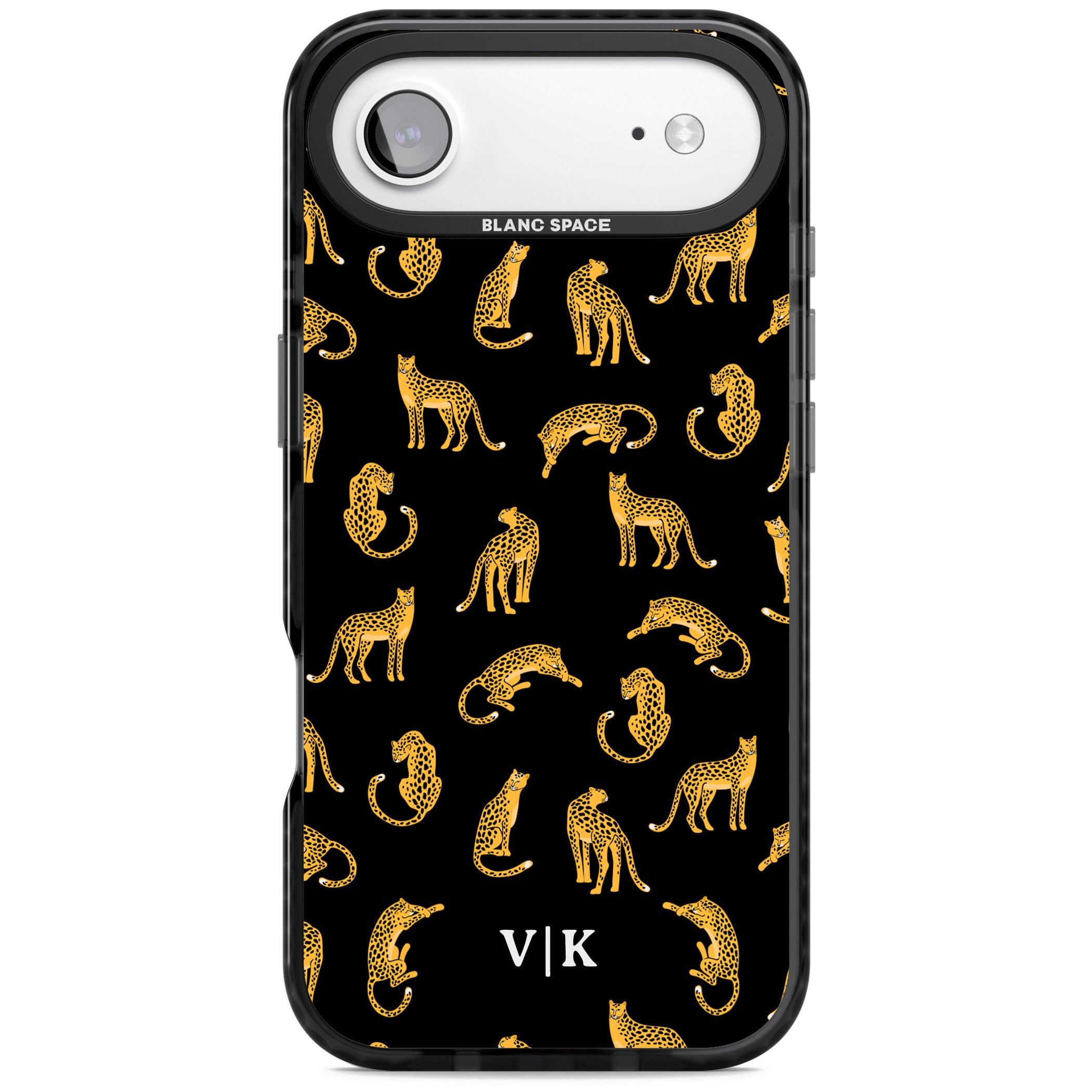 Personalised Gold Cheetah Pattern iPhone 17 Air Impact Pro Black Phone Case