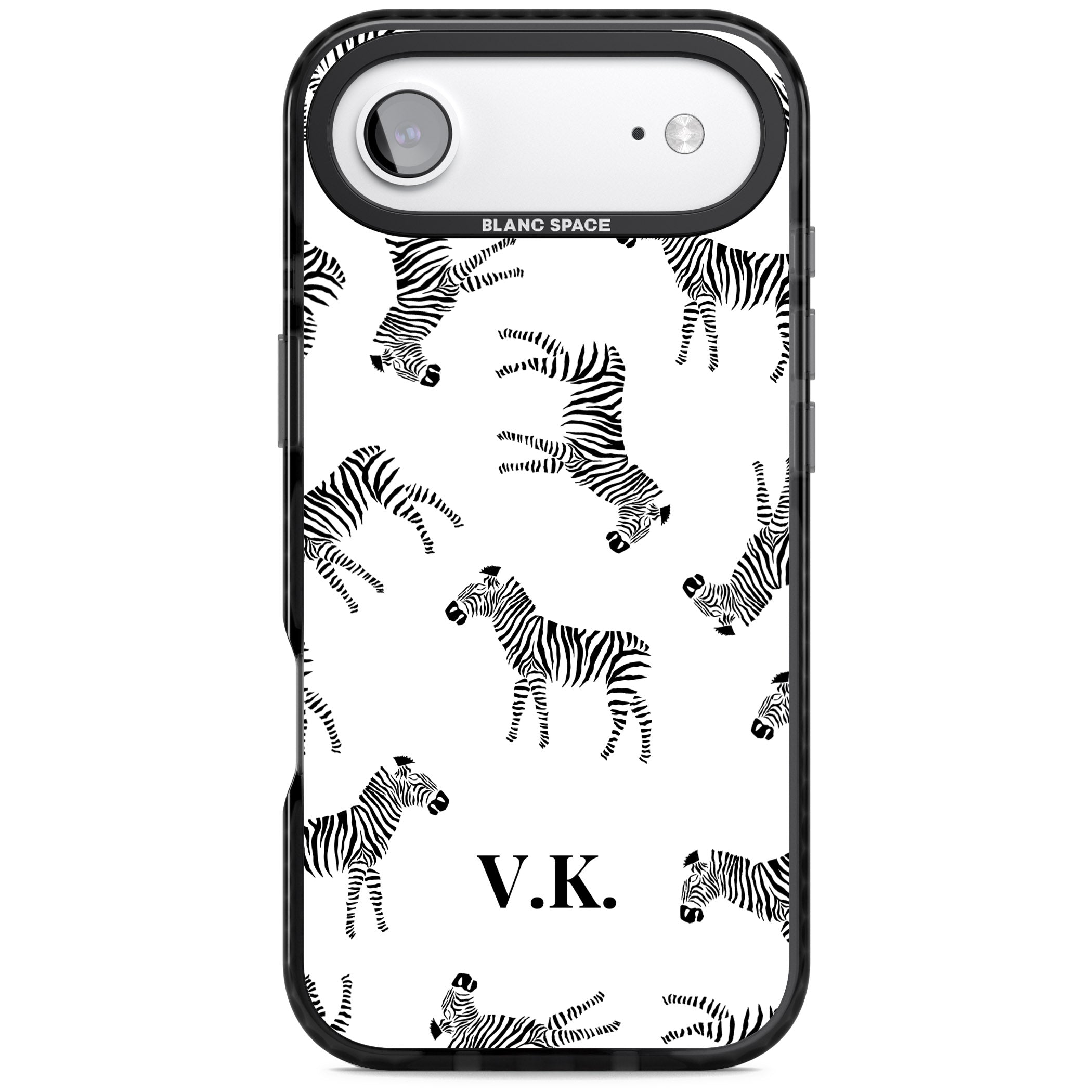 Personalised Zebra Pattern iPhone 17 Air Impact Pro Black Phone Case