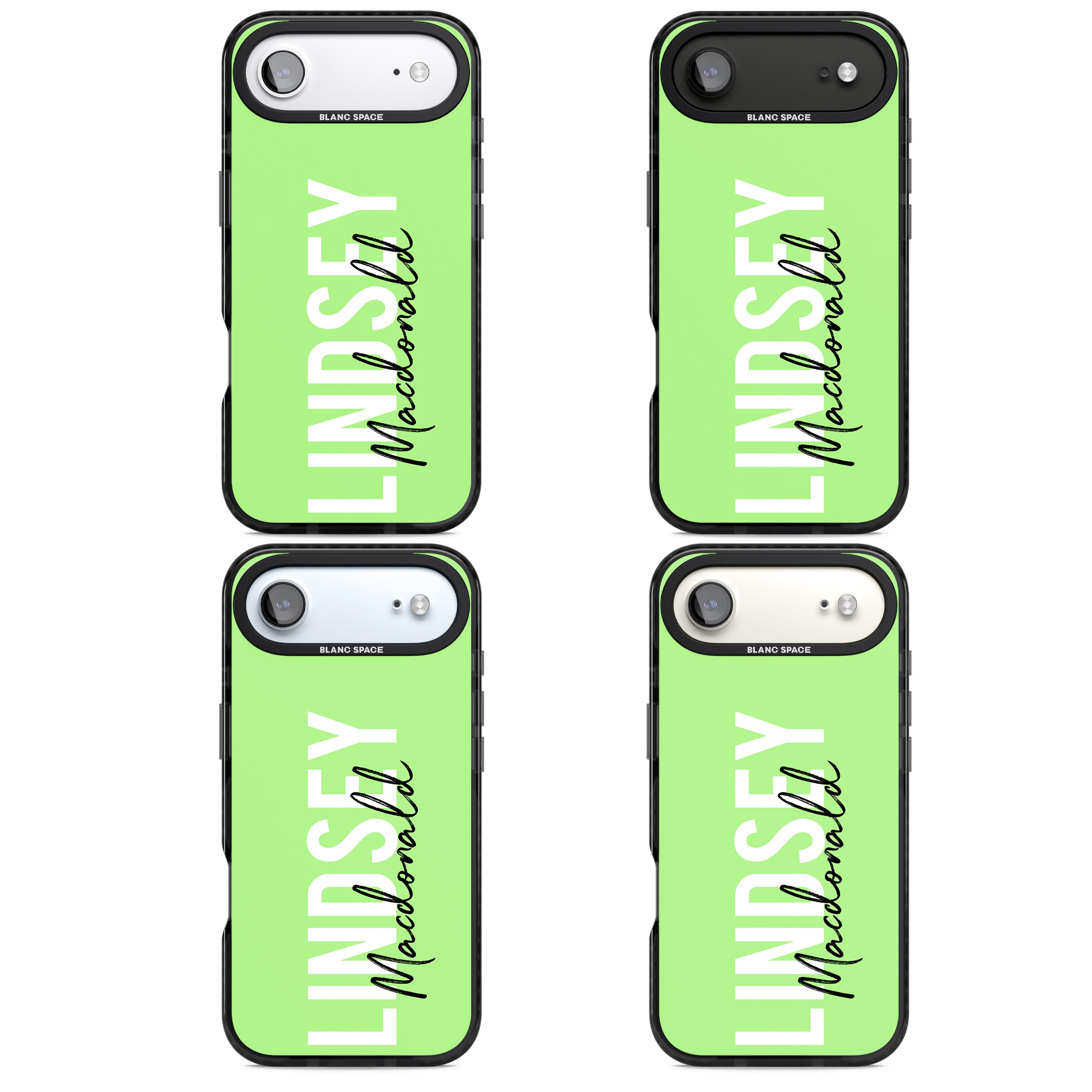 Personalised Bold Name: Lime iPhone 17 Air Impact Pro Black Phone Case APT Impact Protection