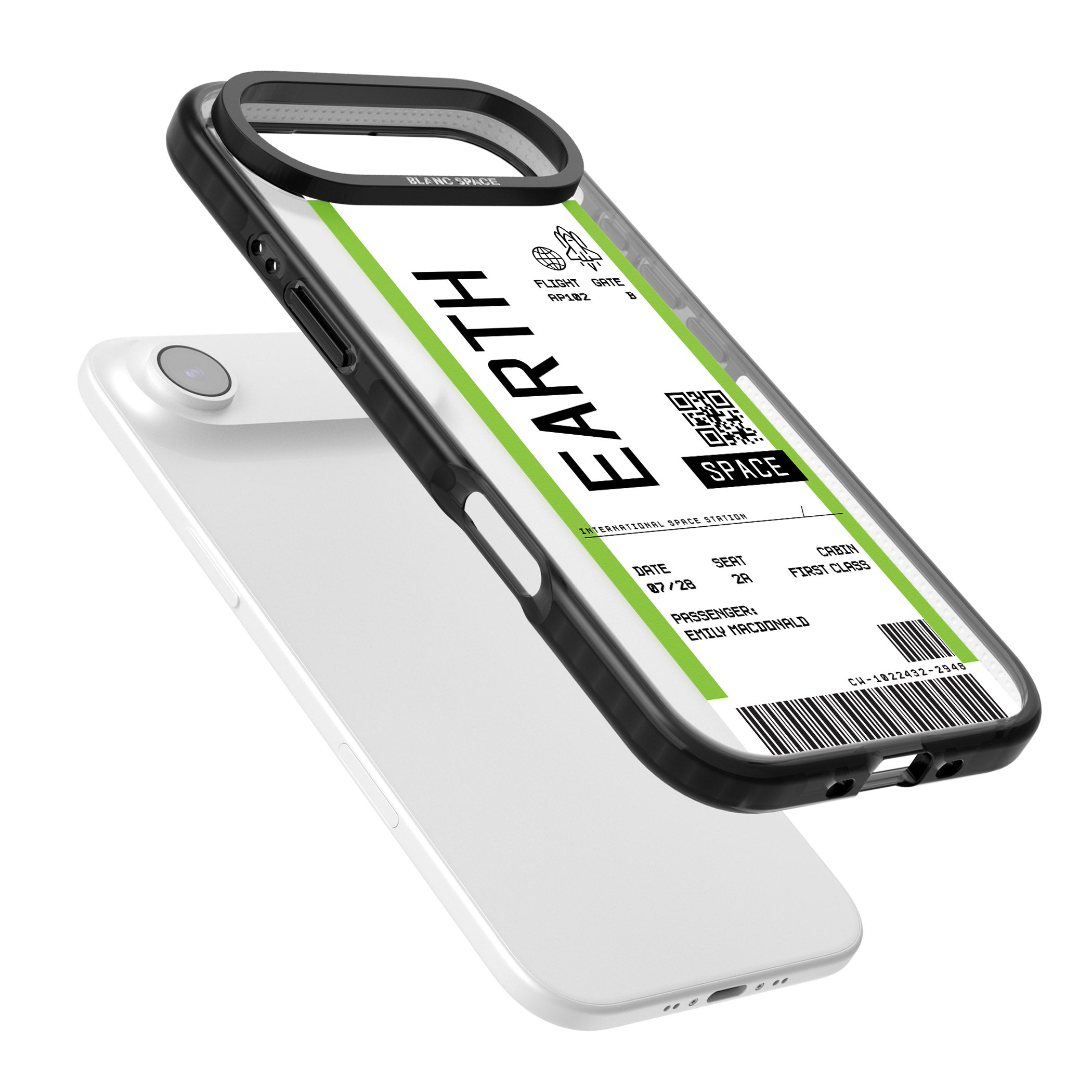 Personalised Earth Travel Ticket iPhone 17 Air Impact Pro Black Phone Case Colours