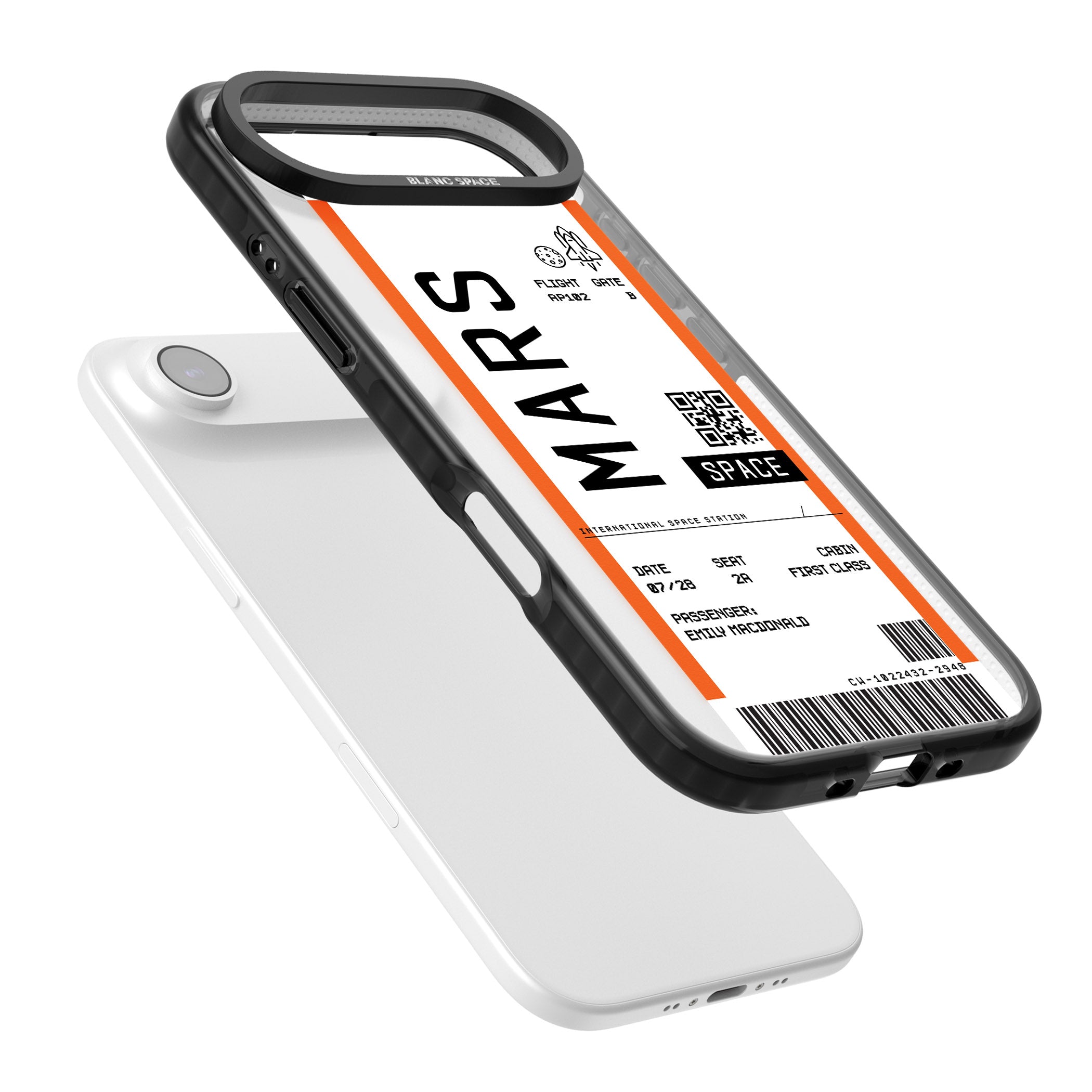 Personalised Mars Travel Ticket iPhone 17 Air Impact Pro Black Phone Case Colours