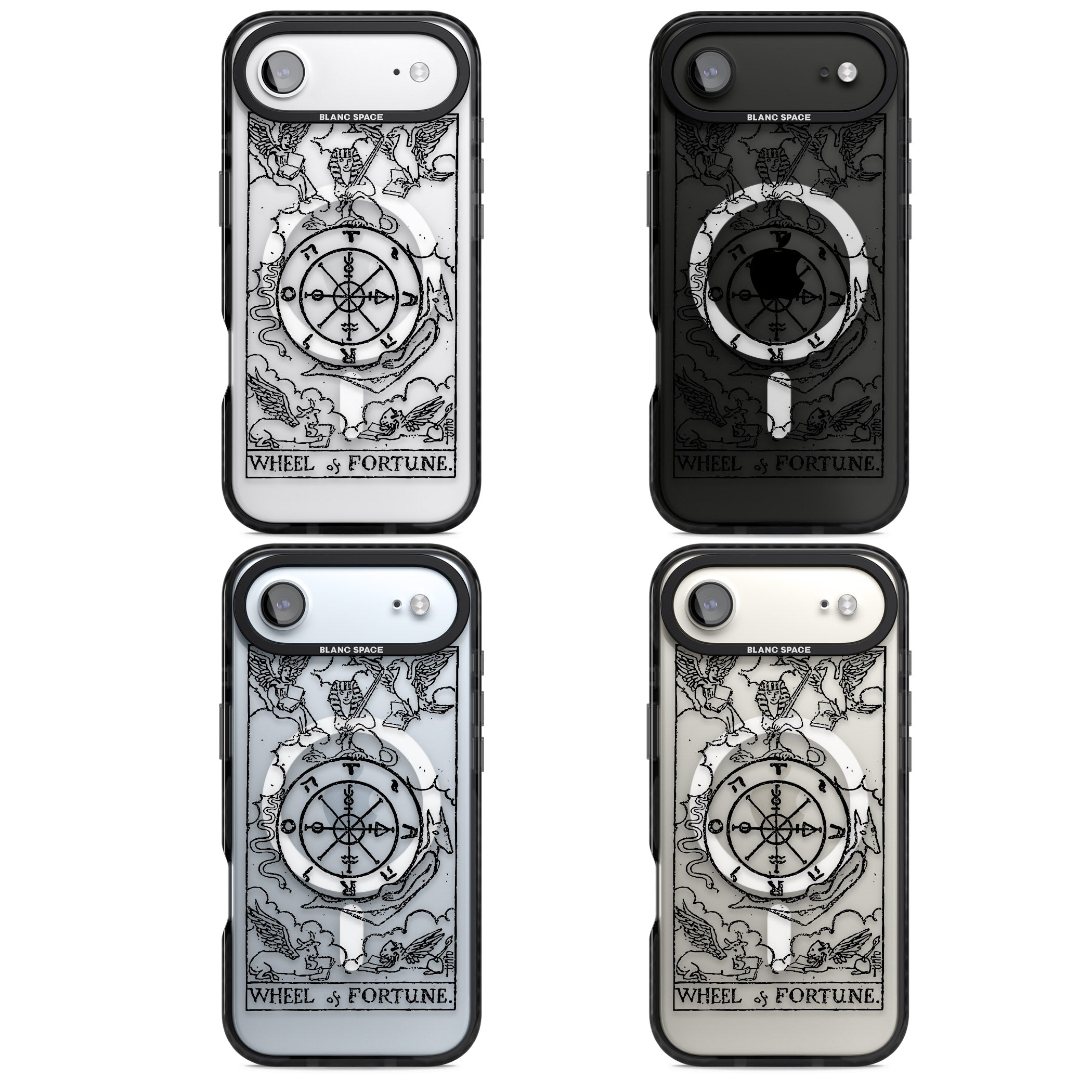 Personalised Wheel Of Fortune Tarot Transparent iPhone 17 Air Impact Pro Black Phone Case APT Impact Protection