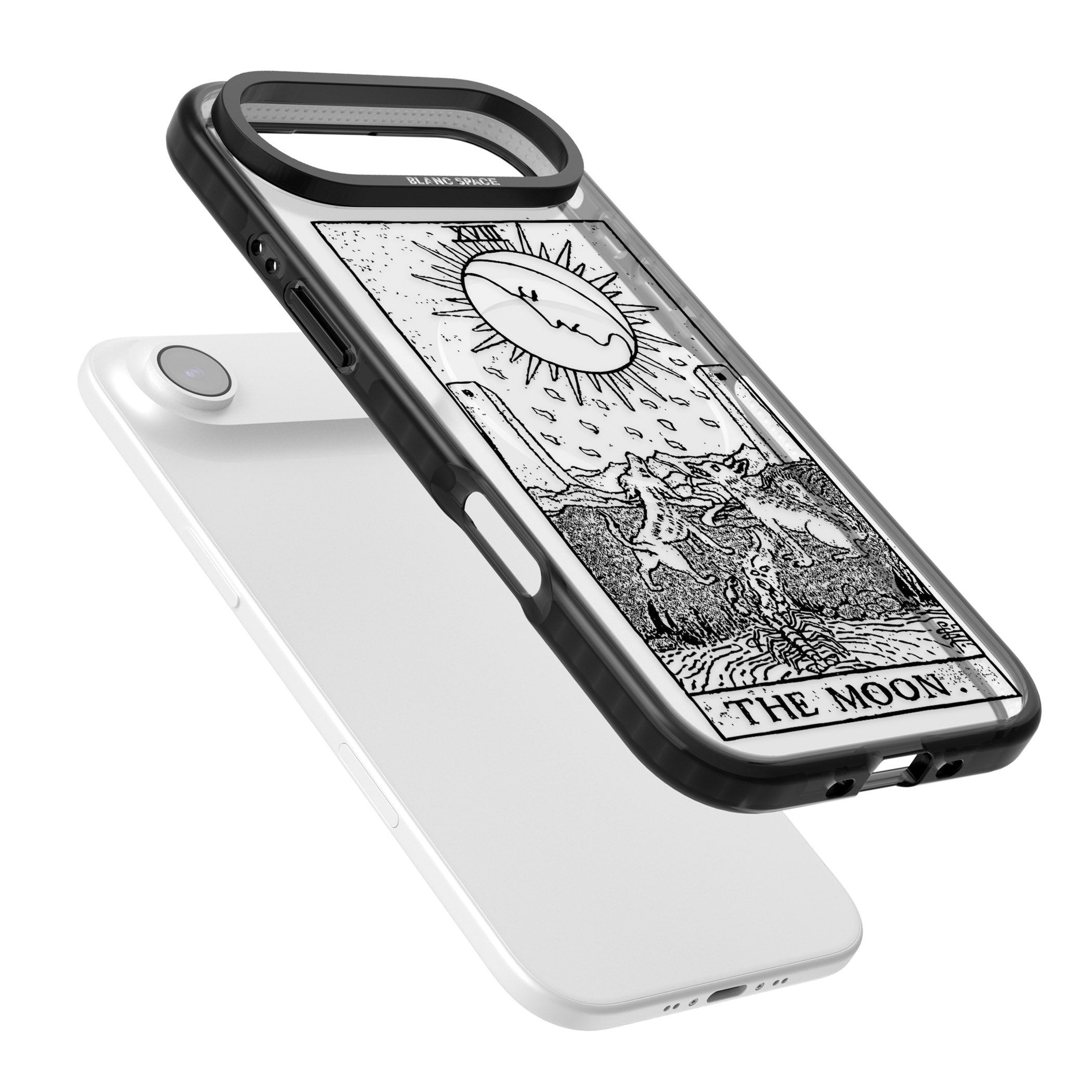 Personalised The Moon Tarot Card (Clear) iPhone 17 Air Impact Pro Black Phone Case Colours