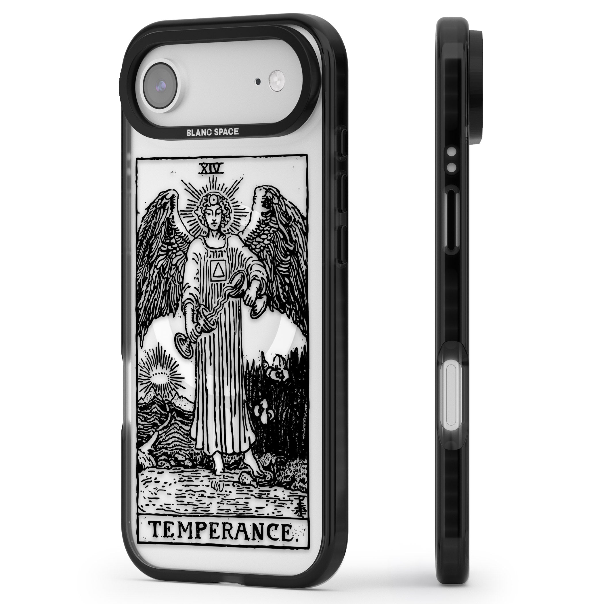 Personalised Temperance Tarot Card (Clear) iPhone 17 Air Impact Pro Black Phone Case Side Profile