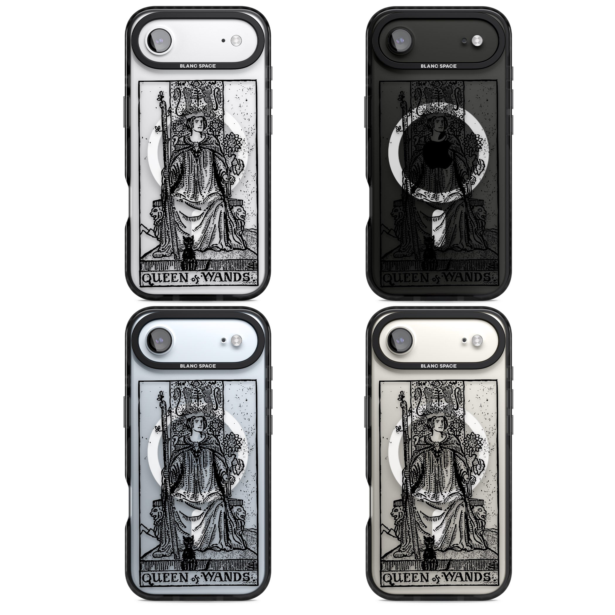 Personalised Queen Of Wands Tarot Card (Clear) iPhone 17 Air Impact Pro Black Phone Case APT Impact Protection