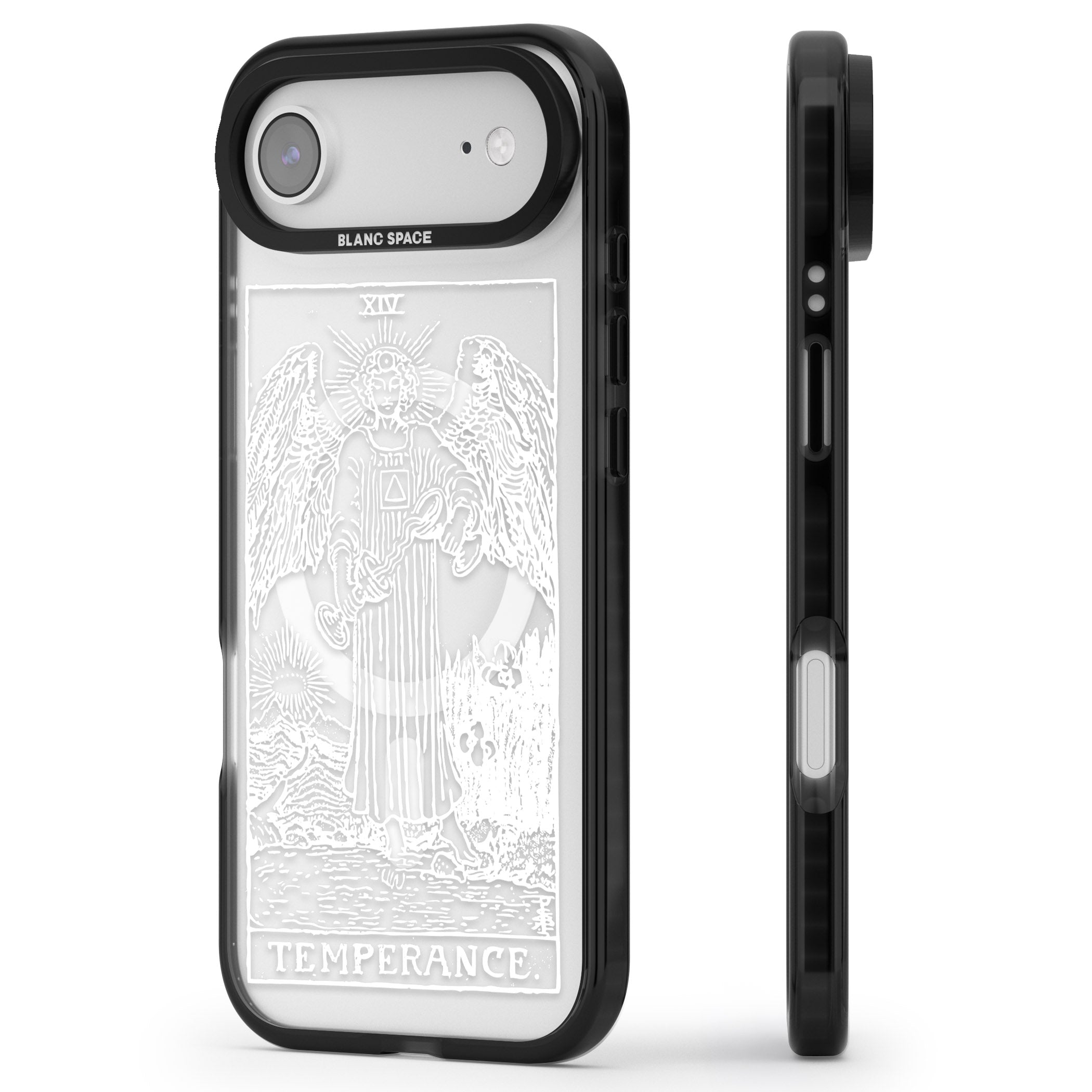 Personalised Temperance Tarot Card (White) iPhone 17 Air Impact Pro Black Phone Case Side Profile