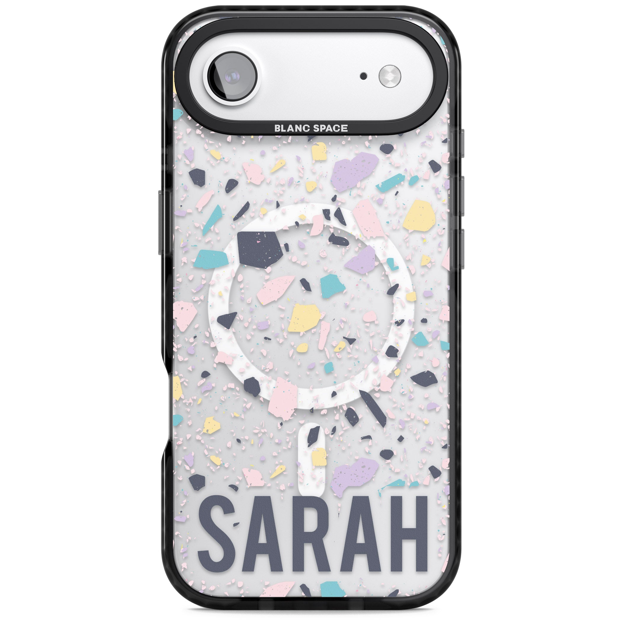 Personalised Pastel Terrazzo iPhone 17 Air Impact Pro Black Phone Case
