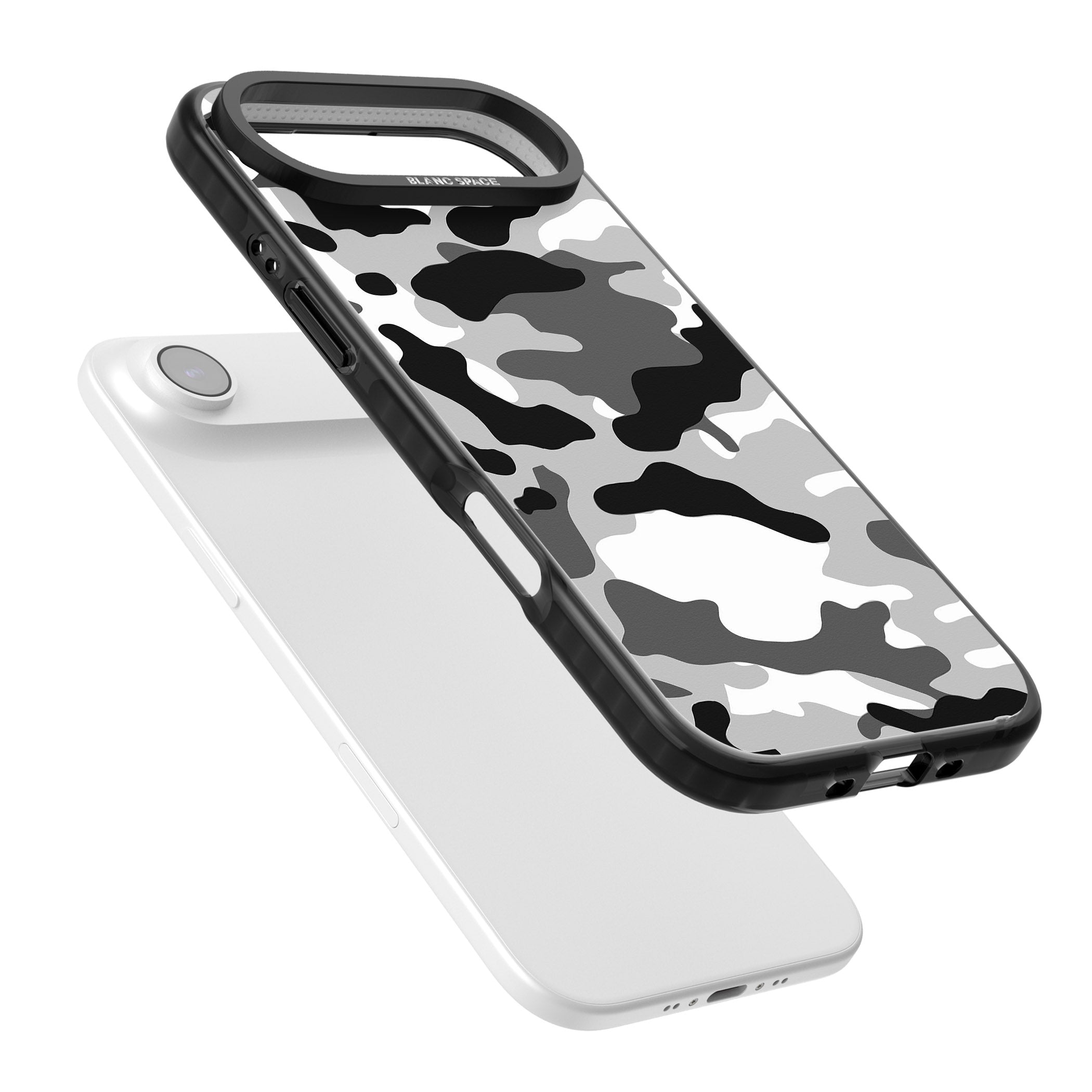 Grey Camo iPhone 17 Air Impact Pro Black Phone Case Colours