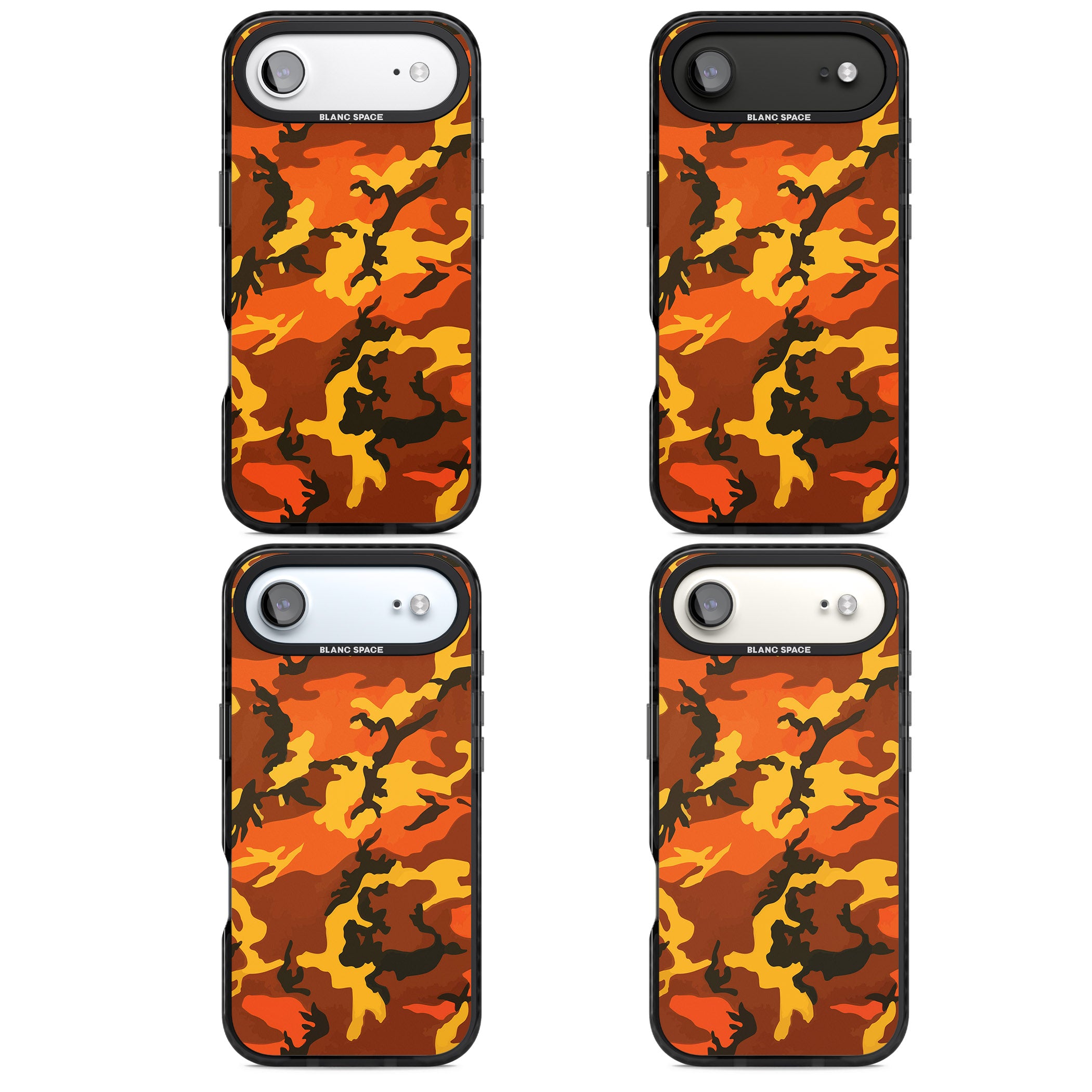 Orange Camo iPhone 17 Air Impact Pro Black Phone Case APT Impact Protection