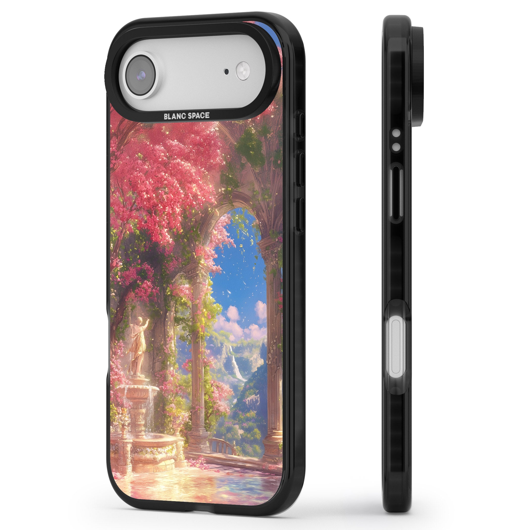 Castle Blossom iPhone 17 Air Impact Pro Black Phone Case Side Profile