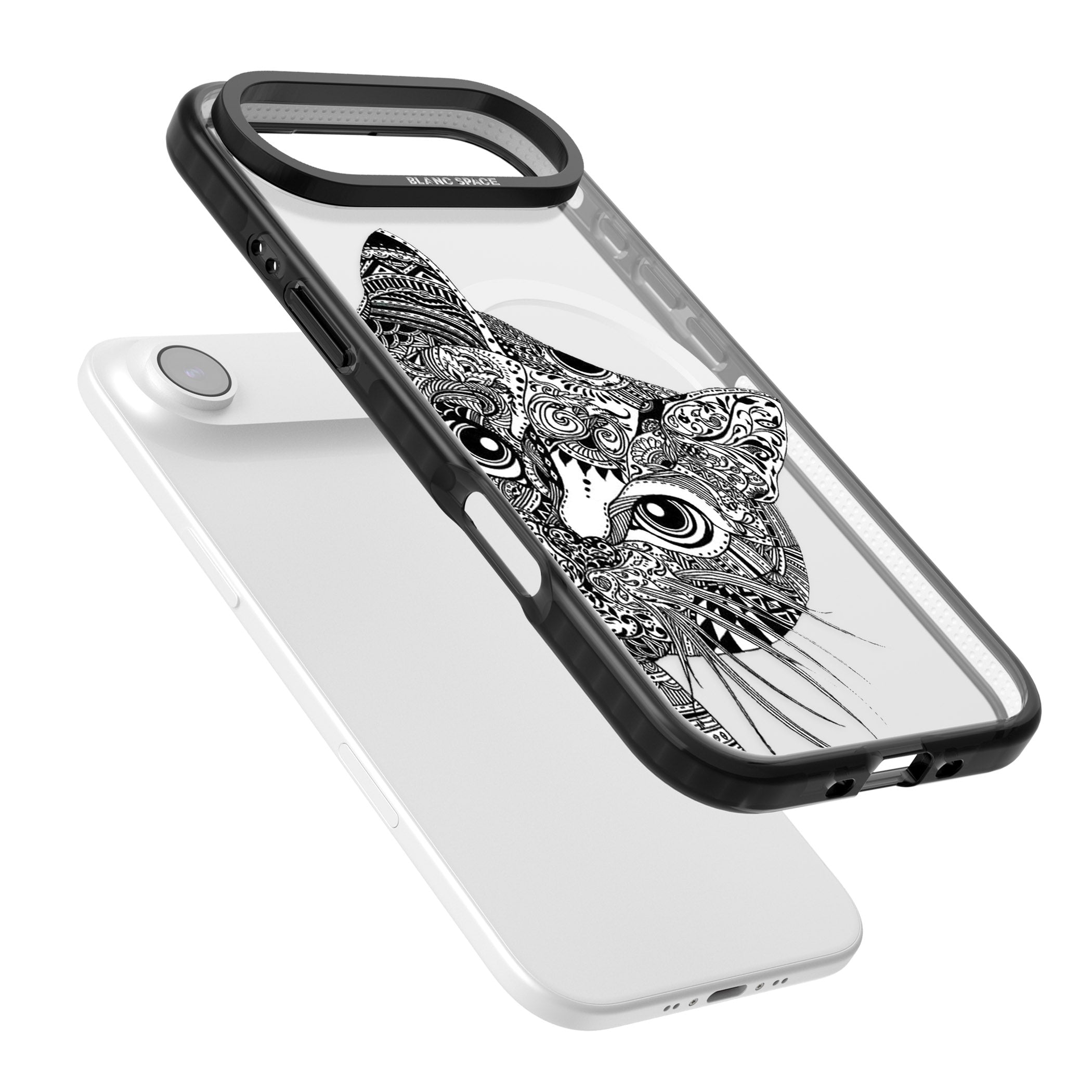Henna Cat iPhone 17 Air Impact Pro Black Phone Case Colours