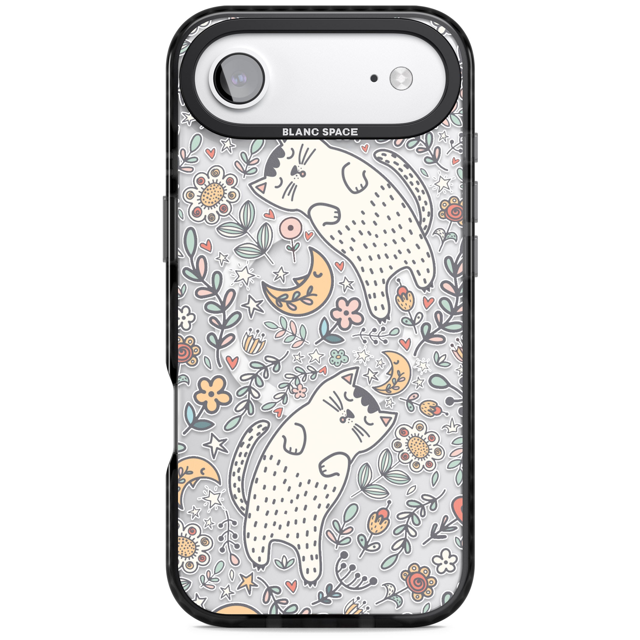 Sleeping Cat Pattern iPhone 17 Air Impact Pro Black Phone Case