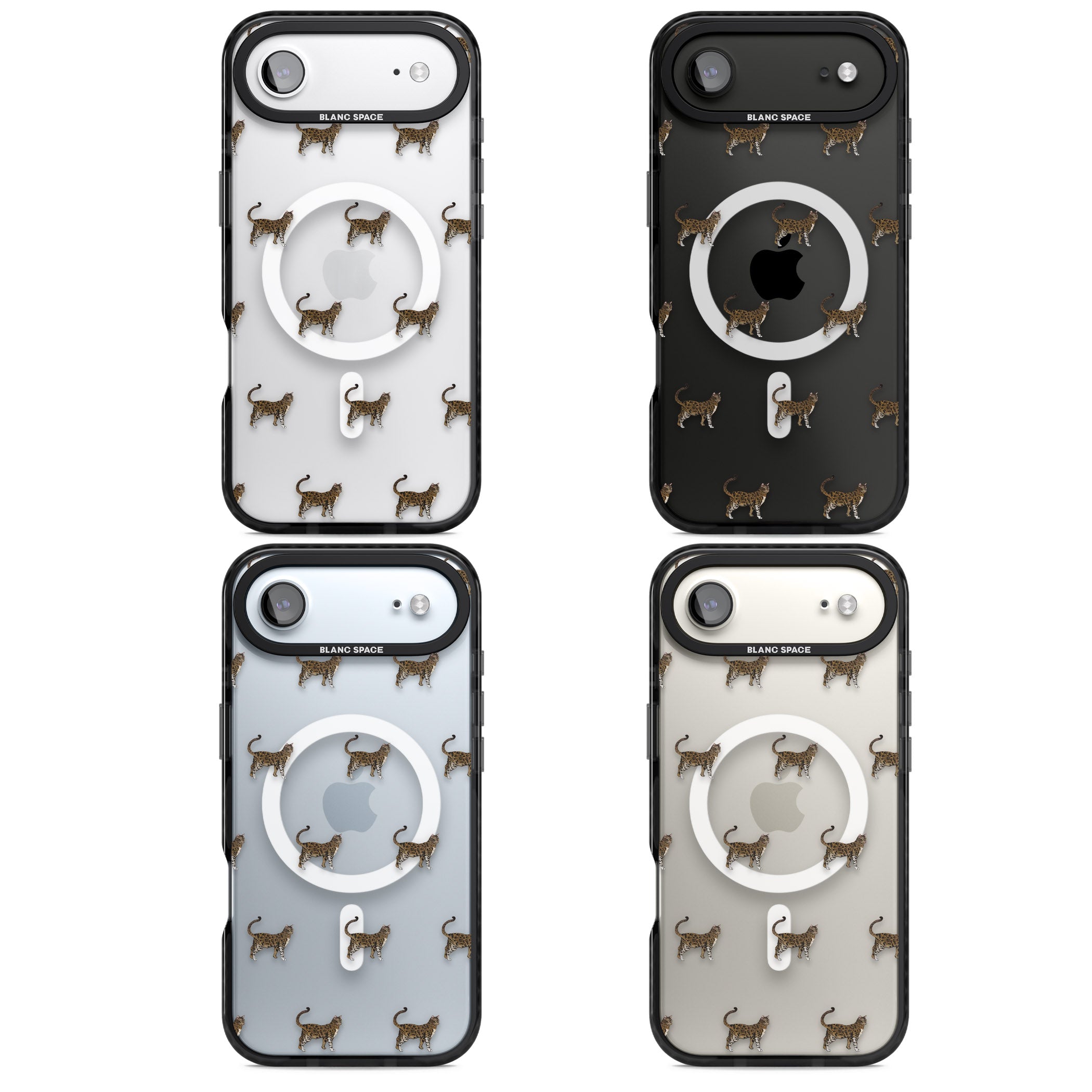 Bengal Cat Pattern iPhone 17 Air Impact Pro Black Phone Case APT Impact Protection