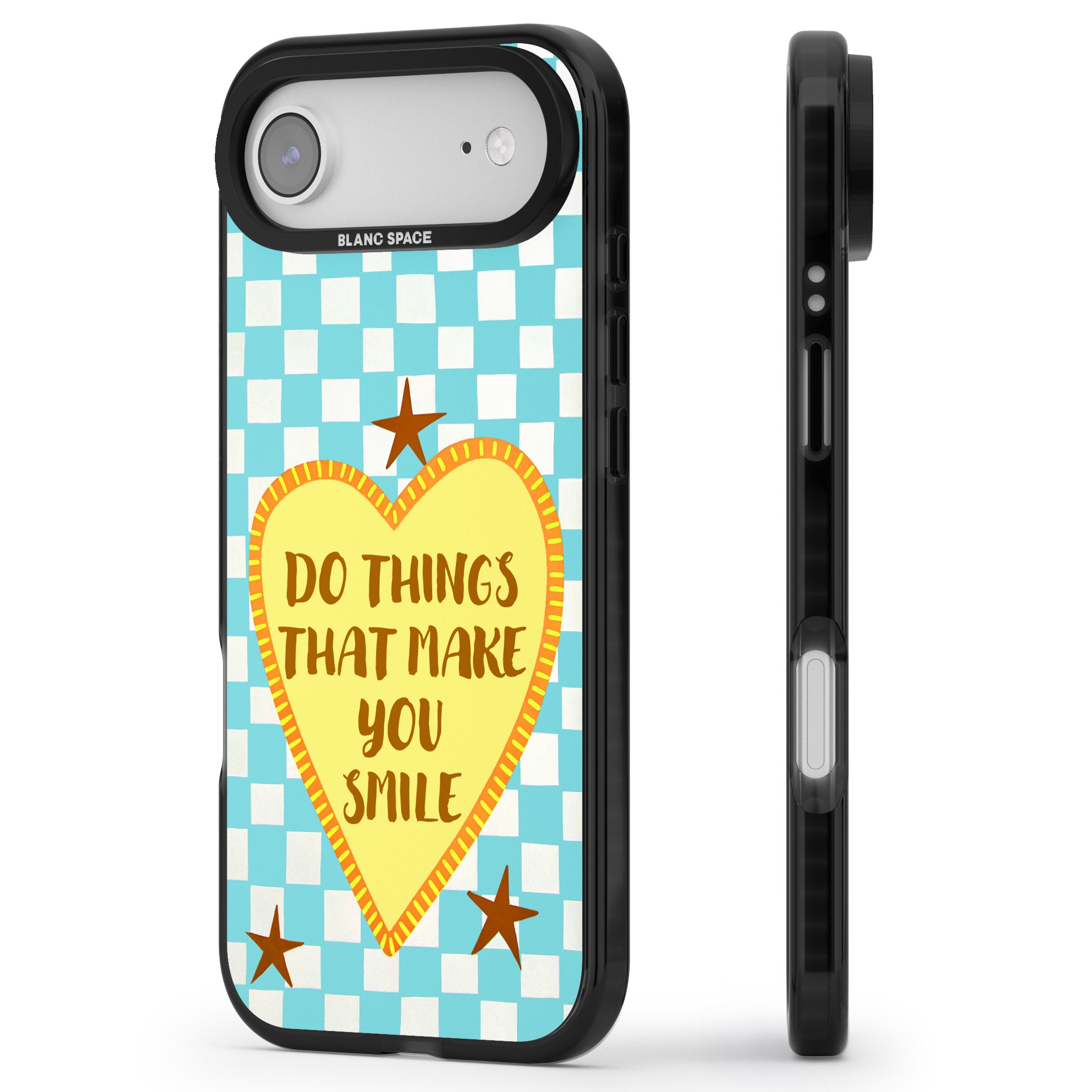 Do Things That Make You Smile iPhone 17 Air Impact Pro Black Phone Case Side Profile