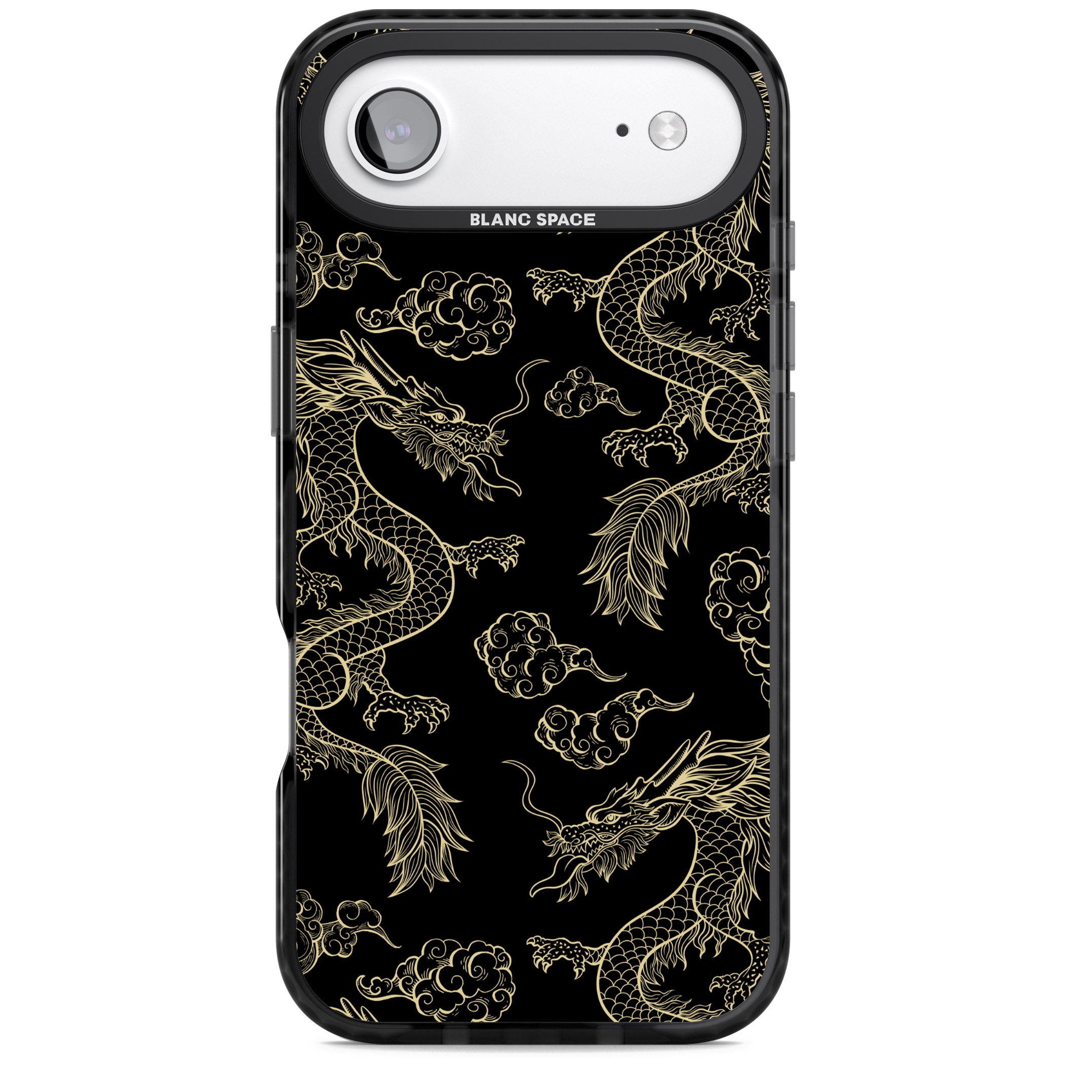 Black And Gold Dragon Pattern iPhone 17 Air Impact Pro Black Phone Case