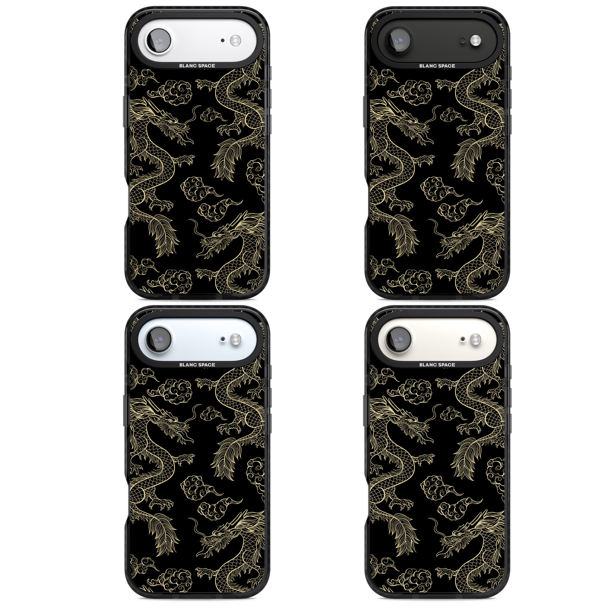 Black And Gold Dragon Pattern iPhone 17 Air Impact Pro Black Phone Case APT Impact Protection