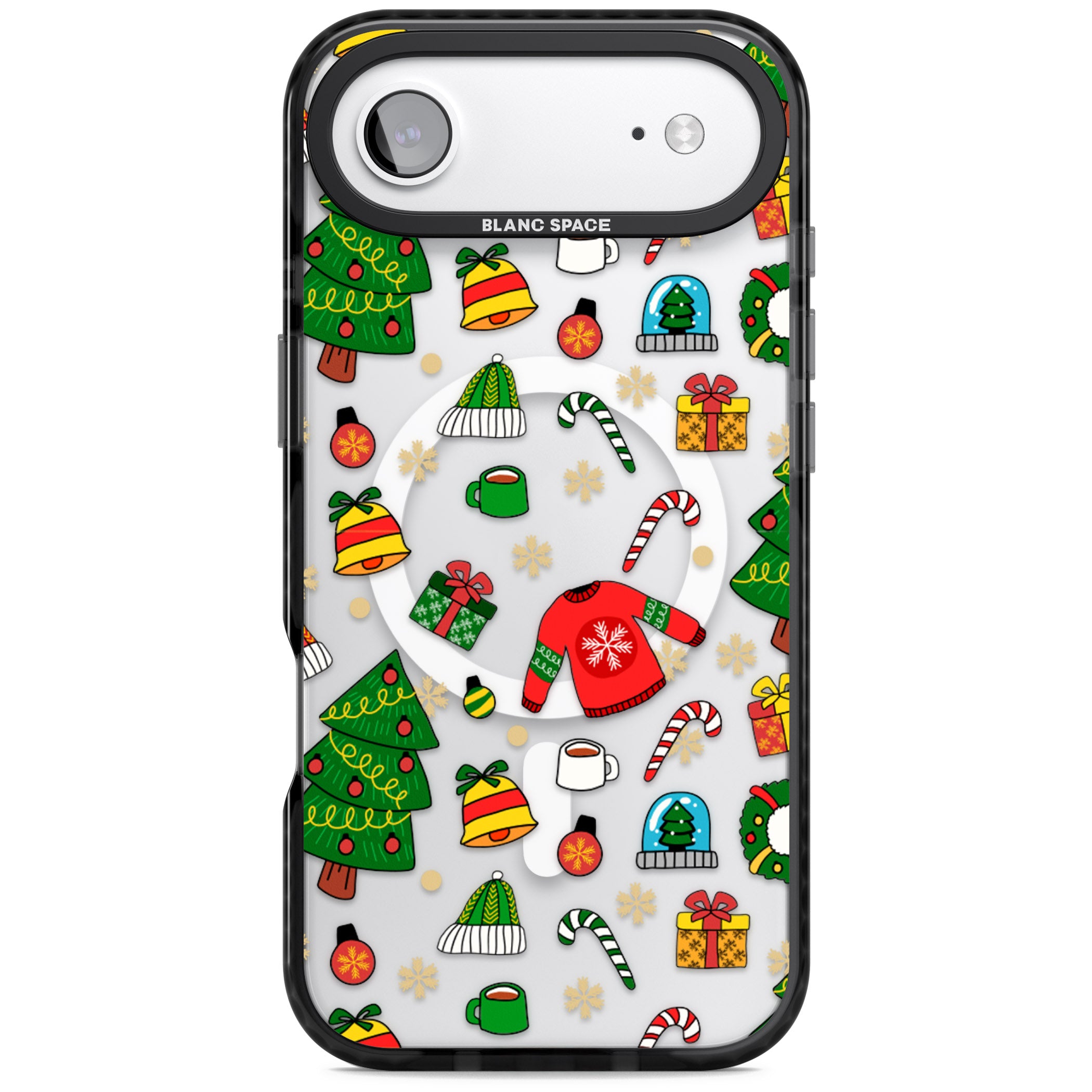 Christmas Mixture Pattern iPhone 17 Air Impact Pro Black Phone Case