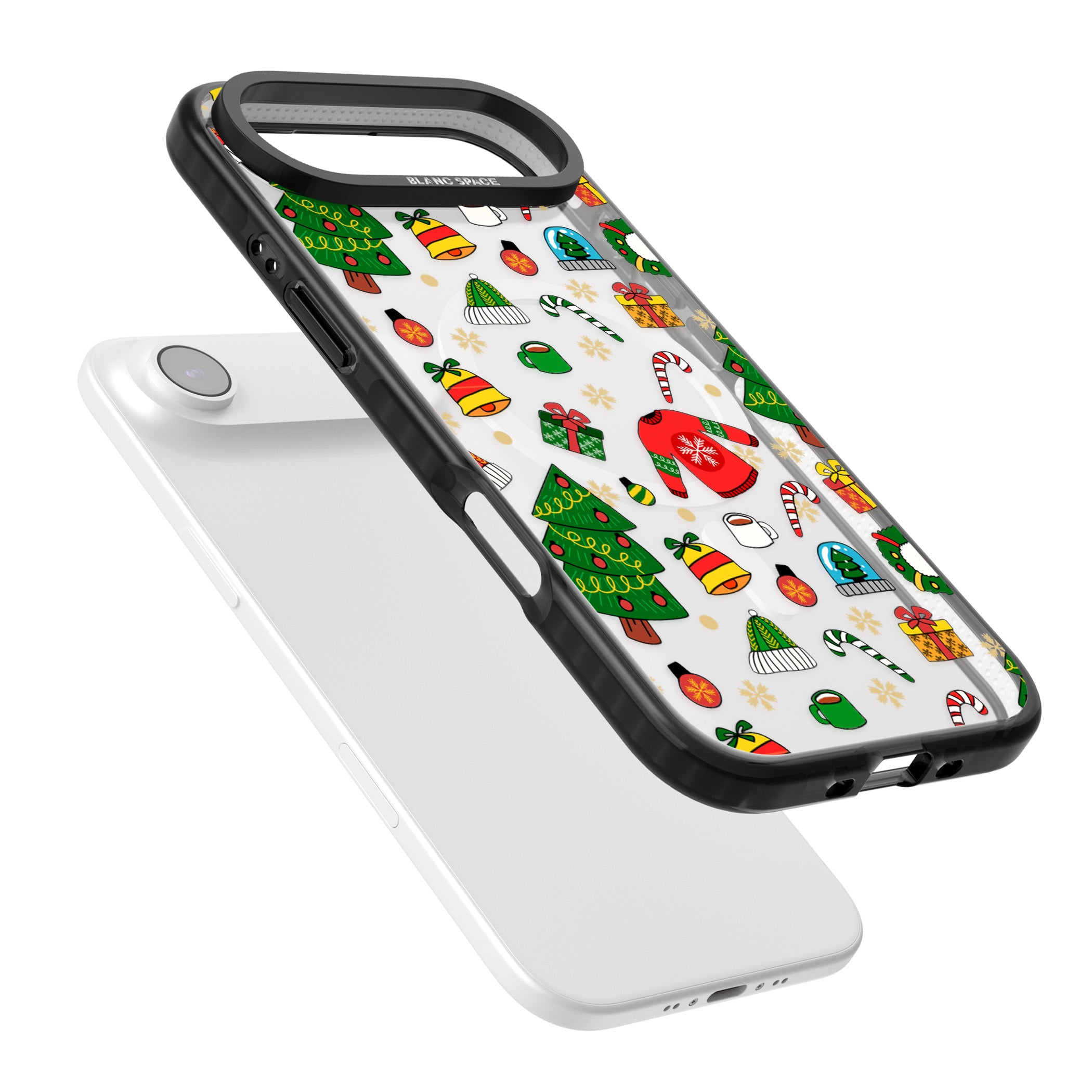 Christmas Mixture Pattern iPhone 17 Air Impact Pro Black Phone Case Colours