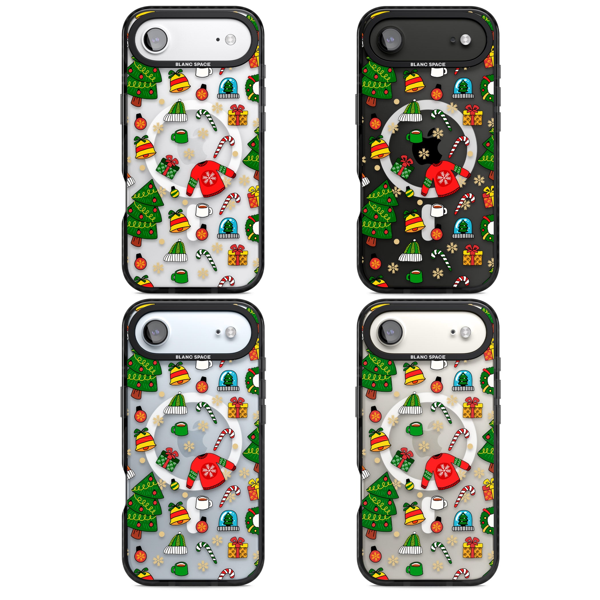 Christmas Mixture Pattern iPhone 17 Air Impact Pro Black Phone Case APT Impact Protection