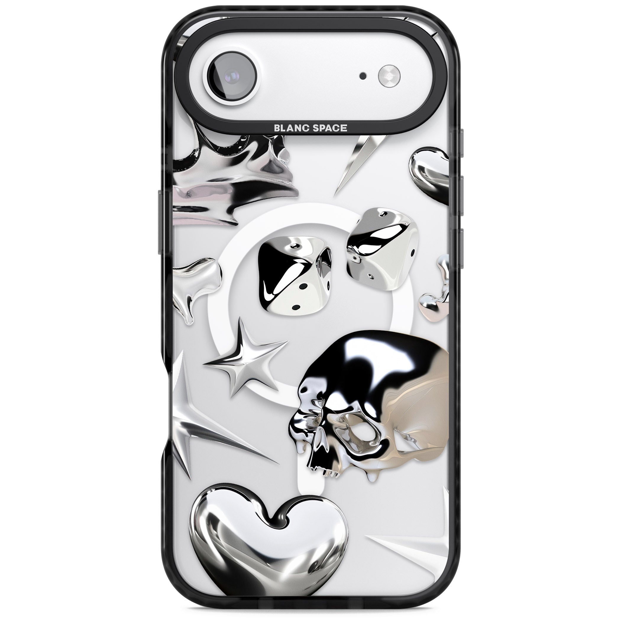 Chromed iPhone 17 Air Impact Pro Black Phone Case