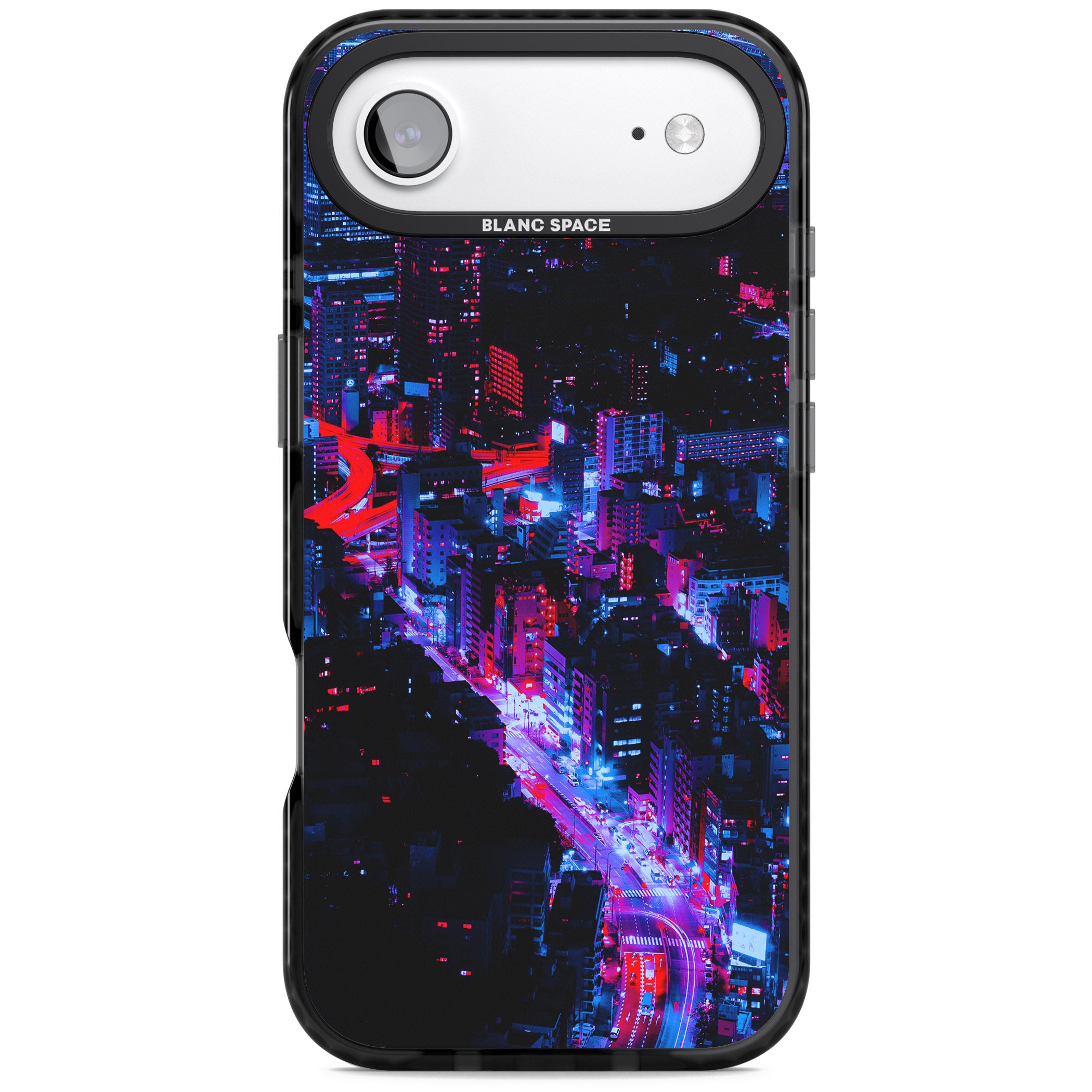 Neon Cityscape iPhone 17 Air Impact Pro Black Phone Case