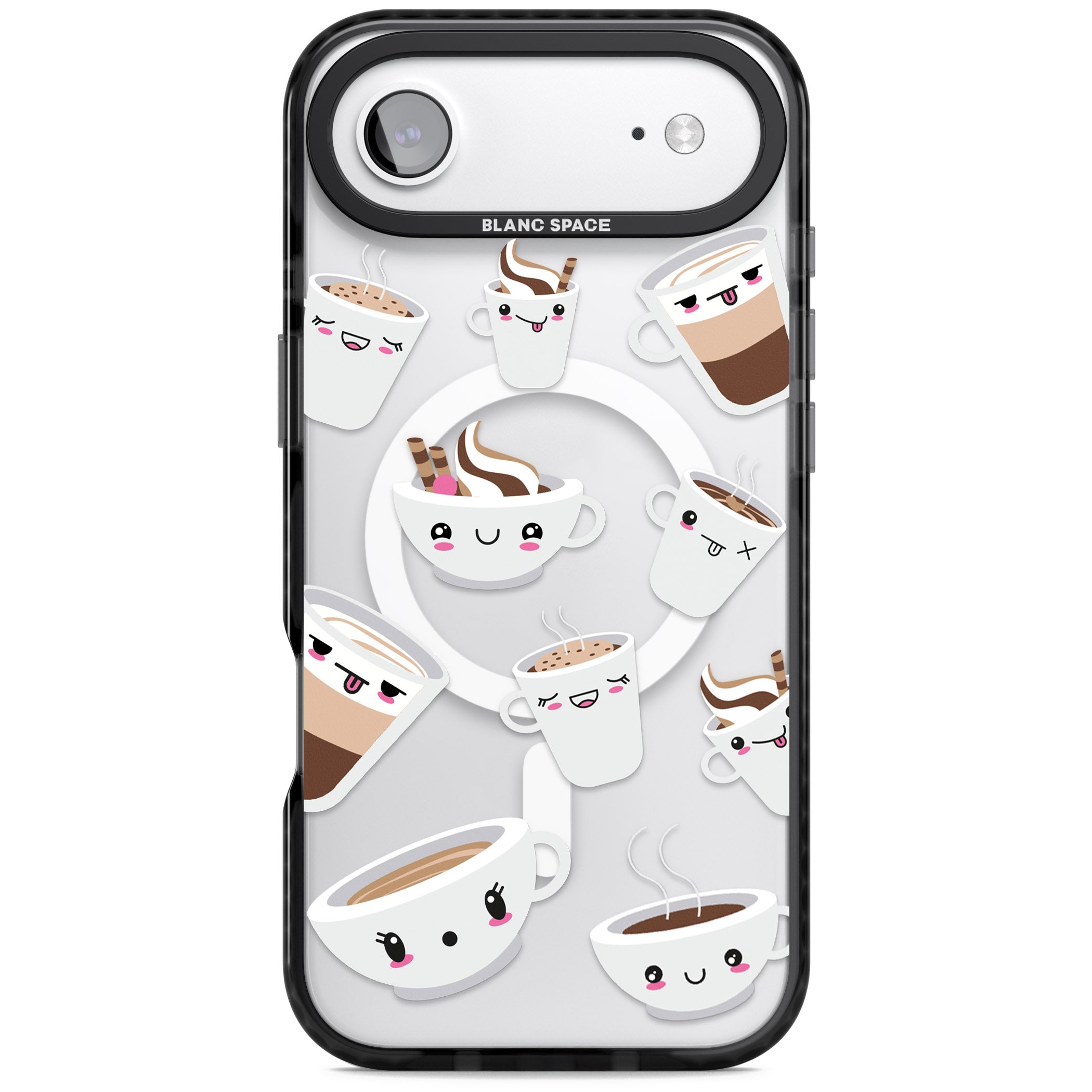 Coffee Faces iPhone 17 Air Impact Pro Black Phone Case