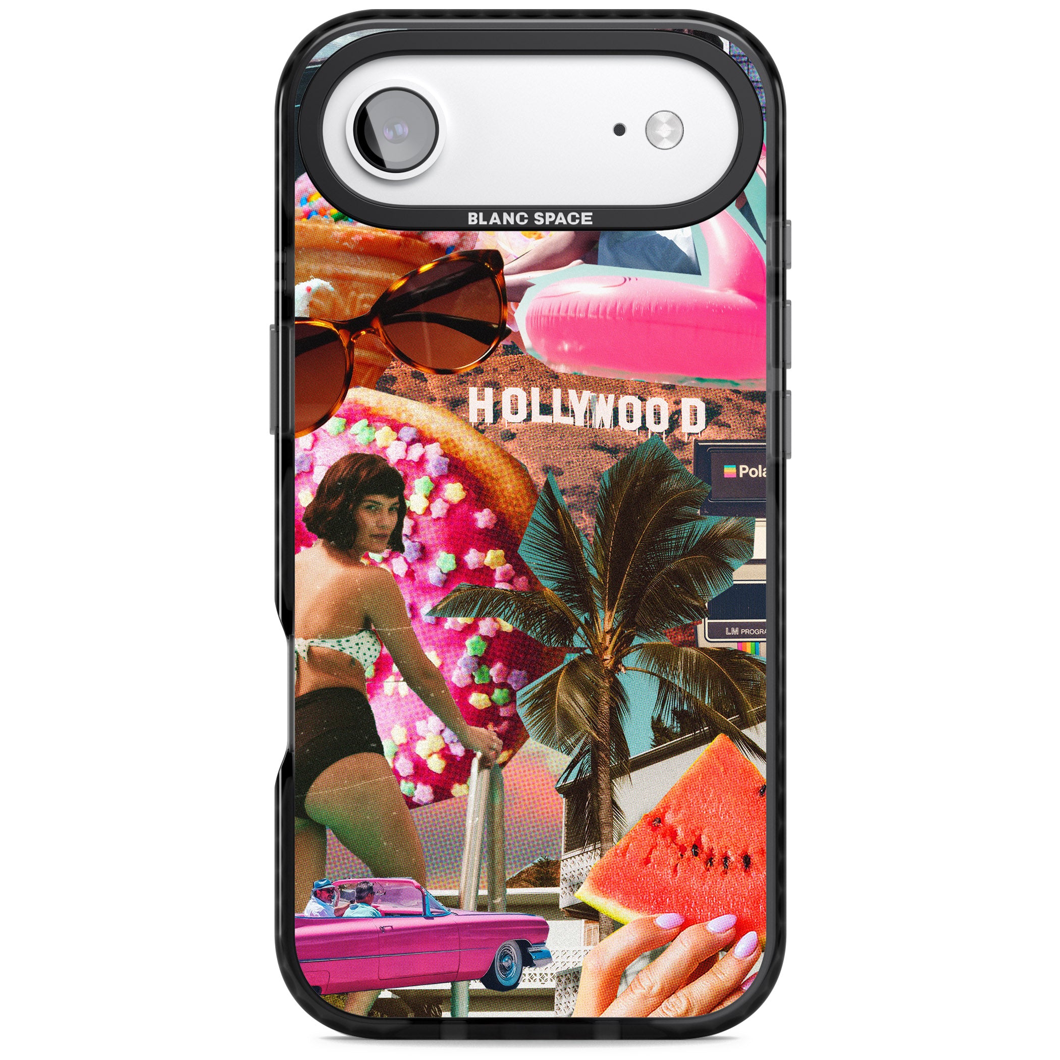 Hollywood Retro Collage iPhone 17 Air Impact Pro Black Phone Case