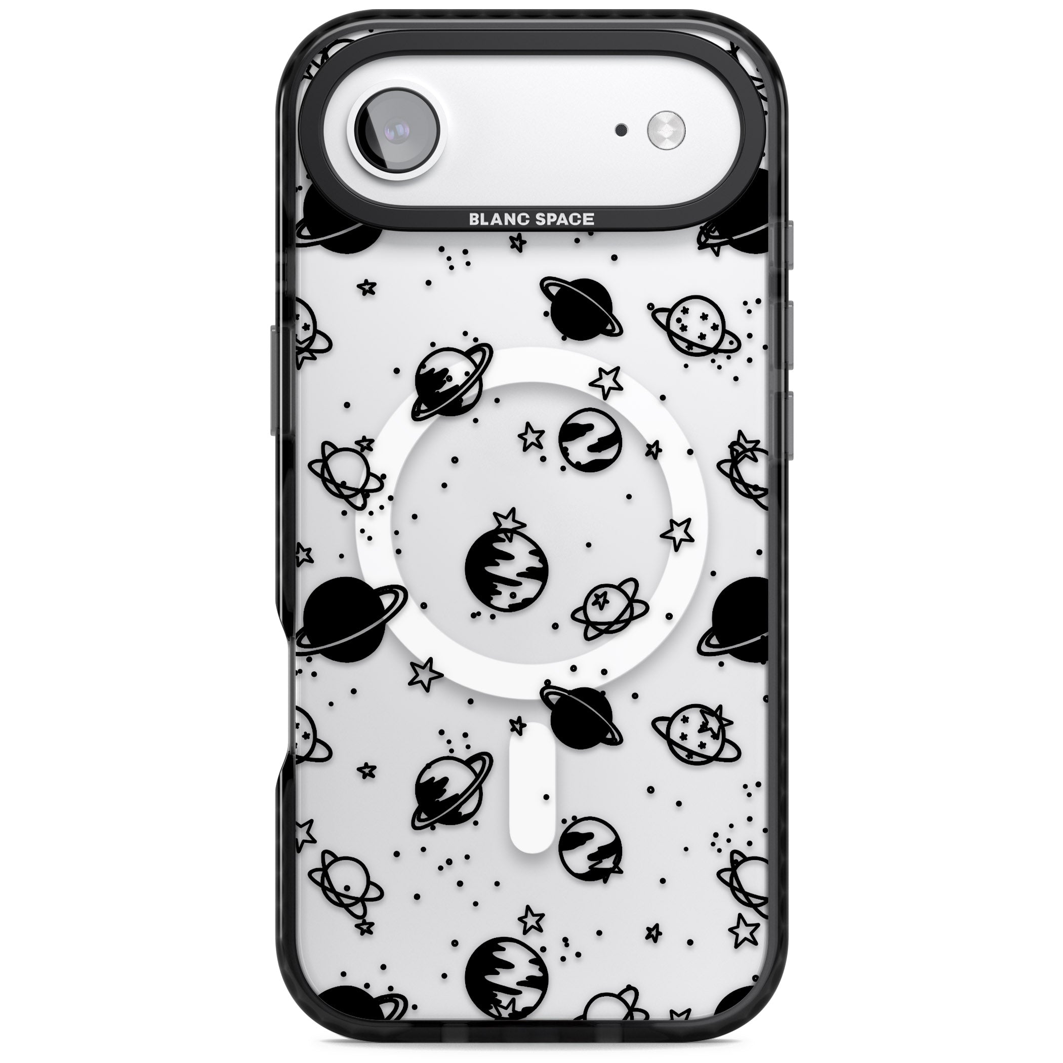 Black Planets iPhone 17 Air Impact Pro Black Phone Case