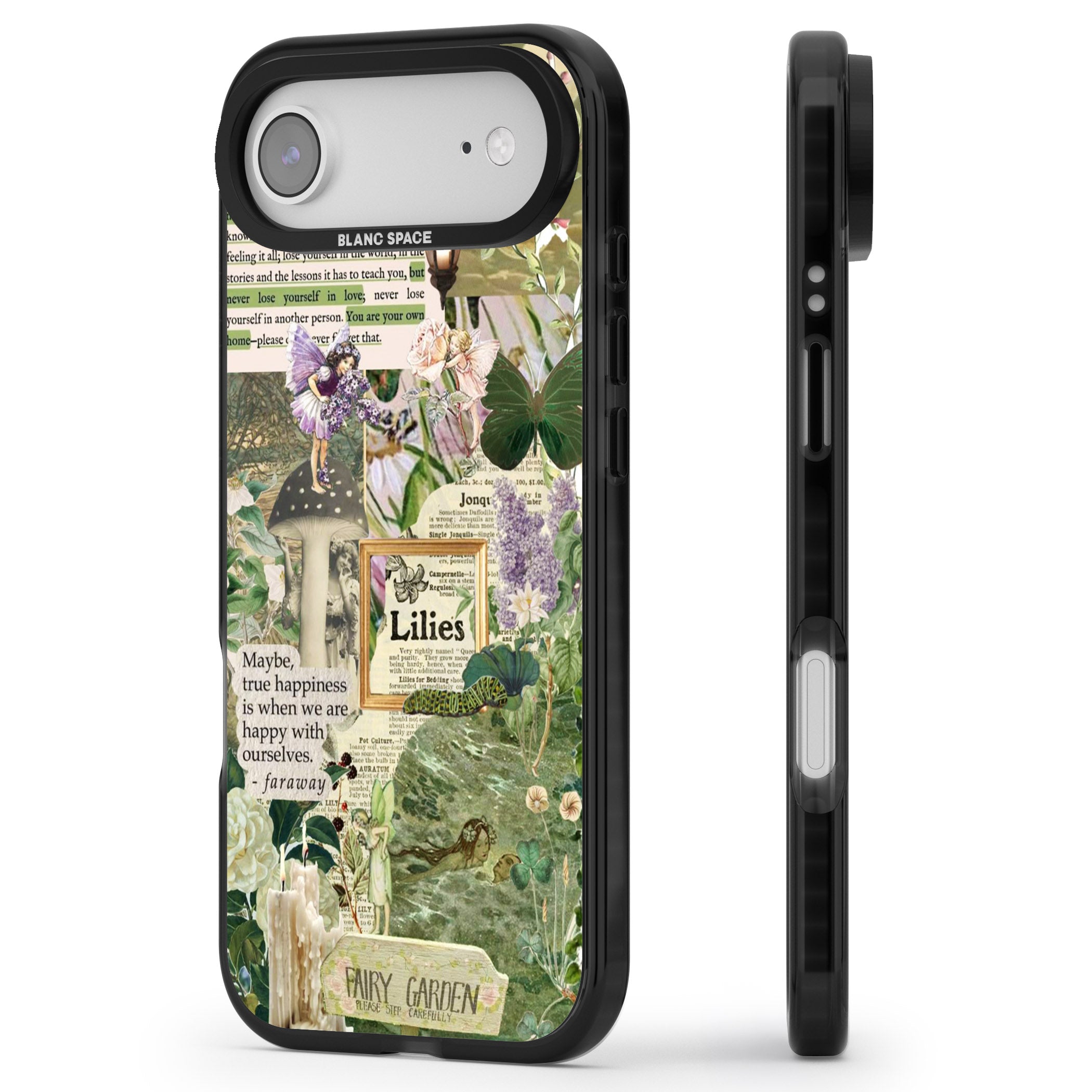 Fairy Garden iPhone 17 Air Impact Pro Black Phone Case Side Profile