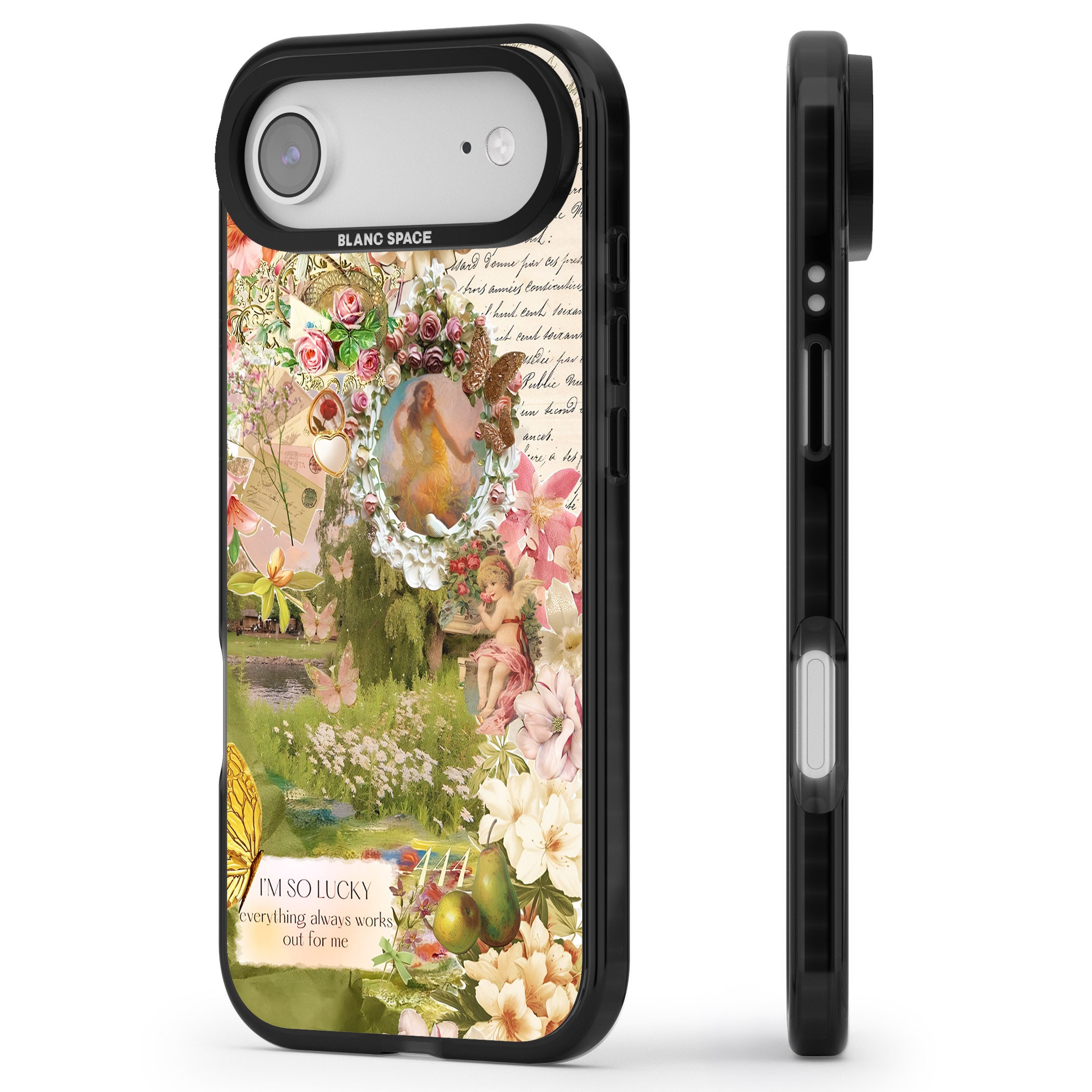 Nature in Pink iPhone 17 Air Impact Pro Black Phone Case Side Profile