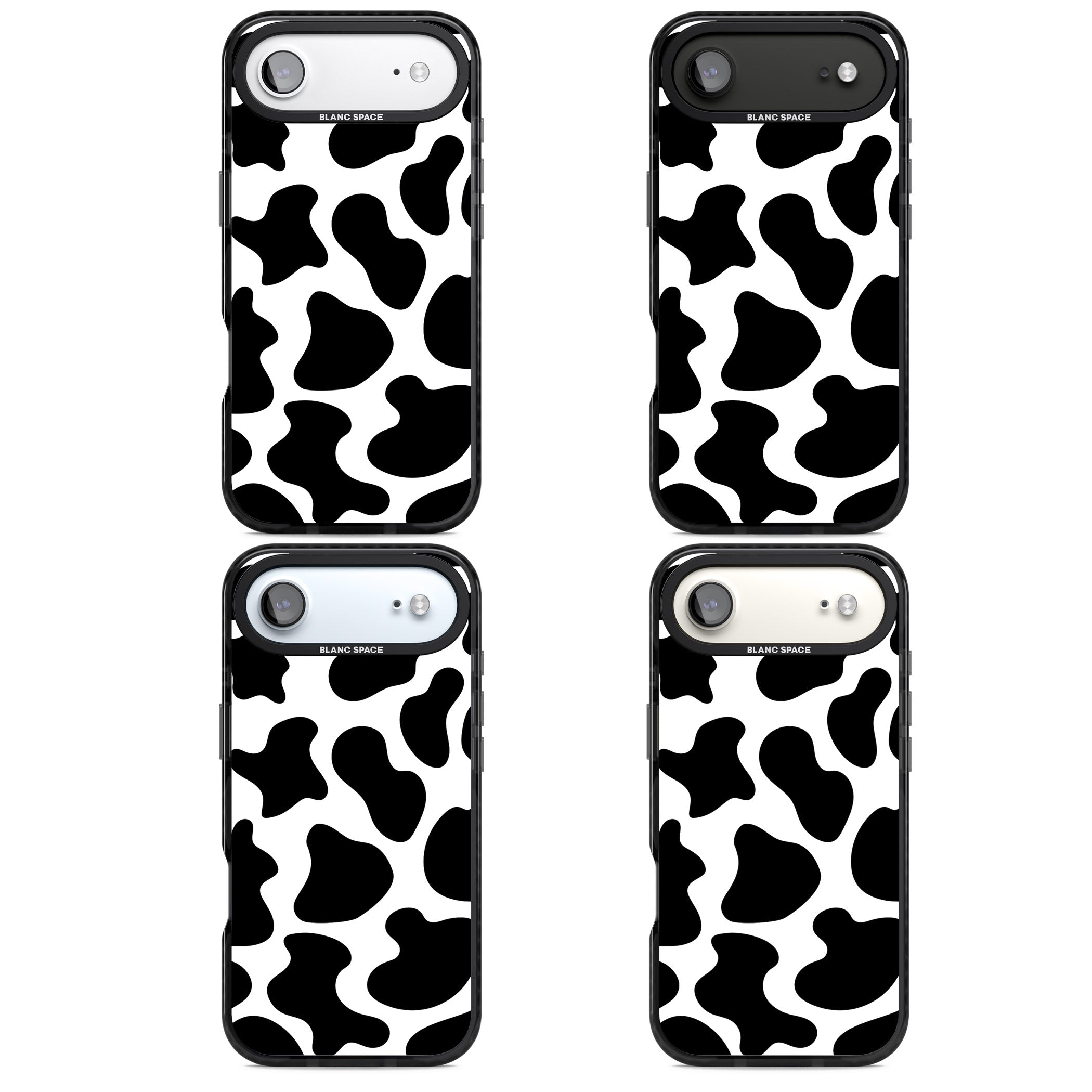 Cow Print iPhone 17 Air Impact Pro Black Phone Case APT Impact Protection