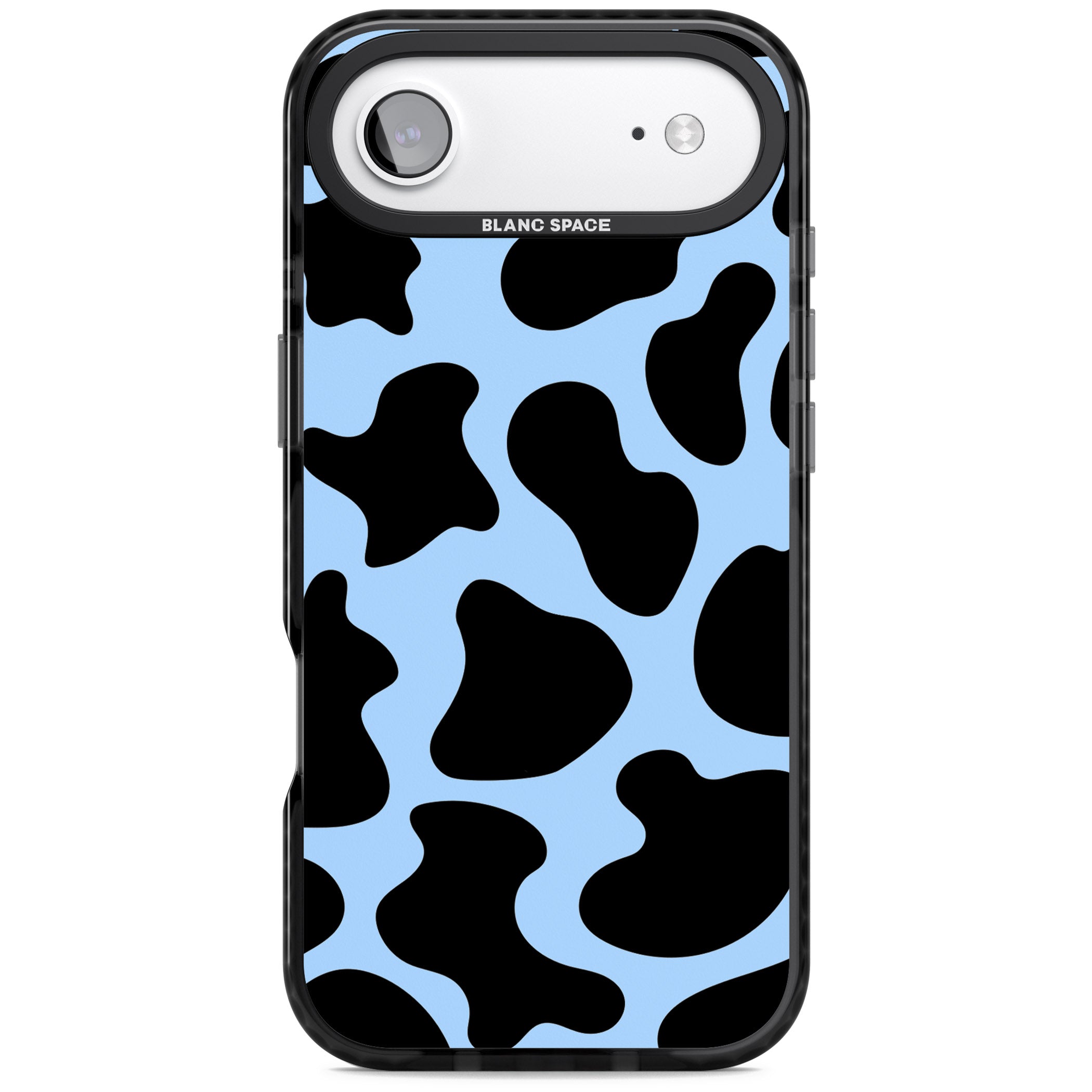Blue And Black Cow Print iPhone 17 Air Impact Pro Black Phone Case