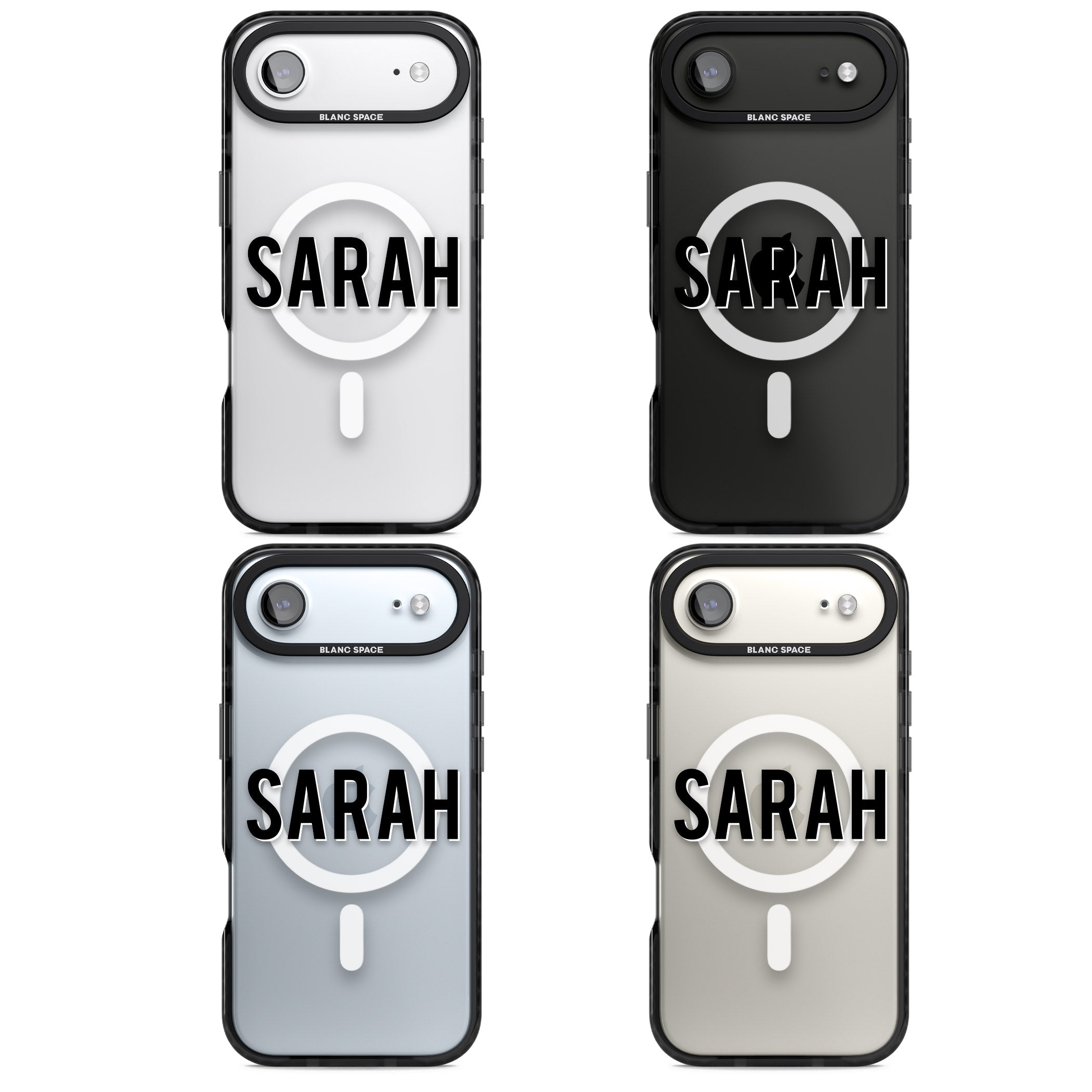 Personalised Clear Name iPhone 17 Air Impact Pro Black Phone Case APT Impact Protection