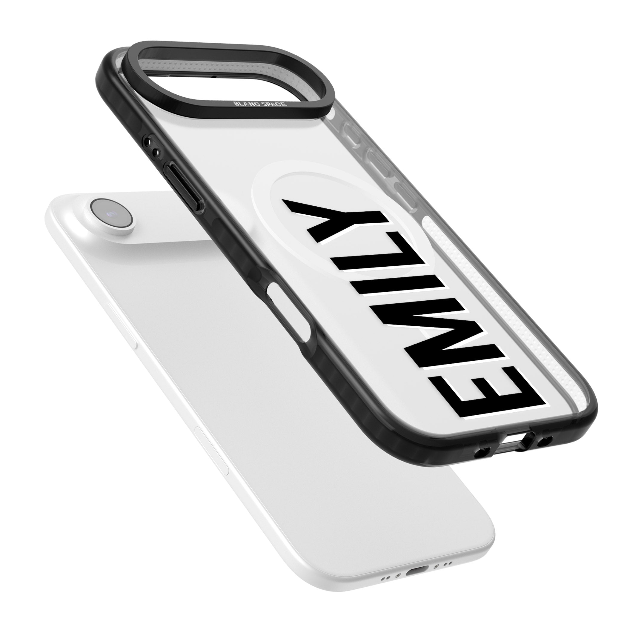 Personalised Vertical Name iPhone 17 Air Impact Pro Black Phone Case Colours