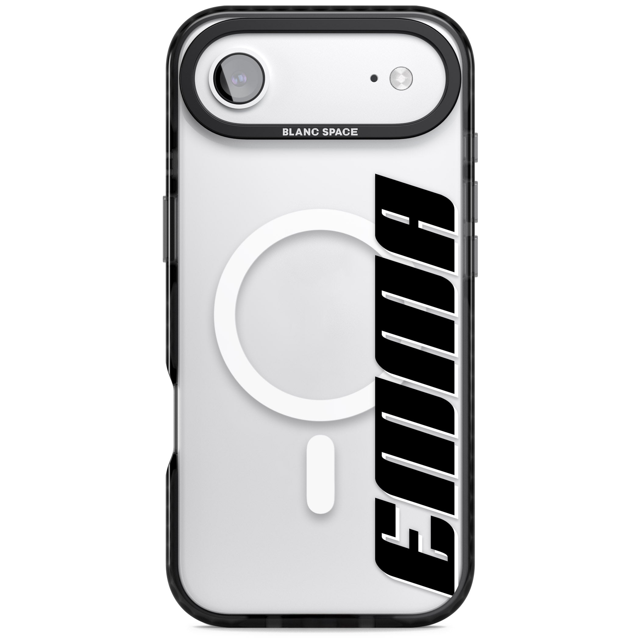 Personalised Vertical Bold Name iPhone 17 Air Impact Pro Black Phone Case