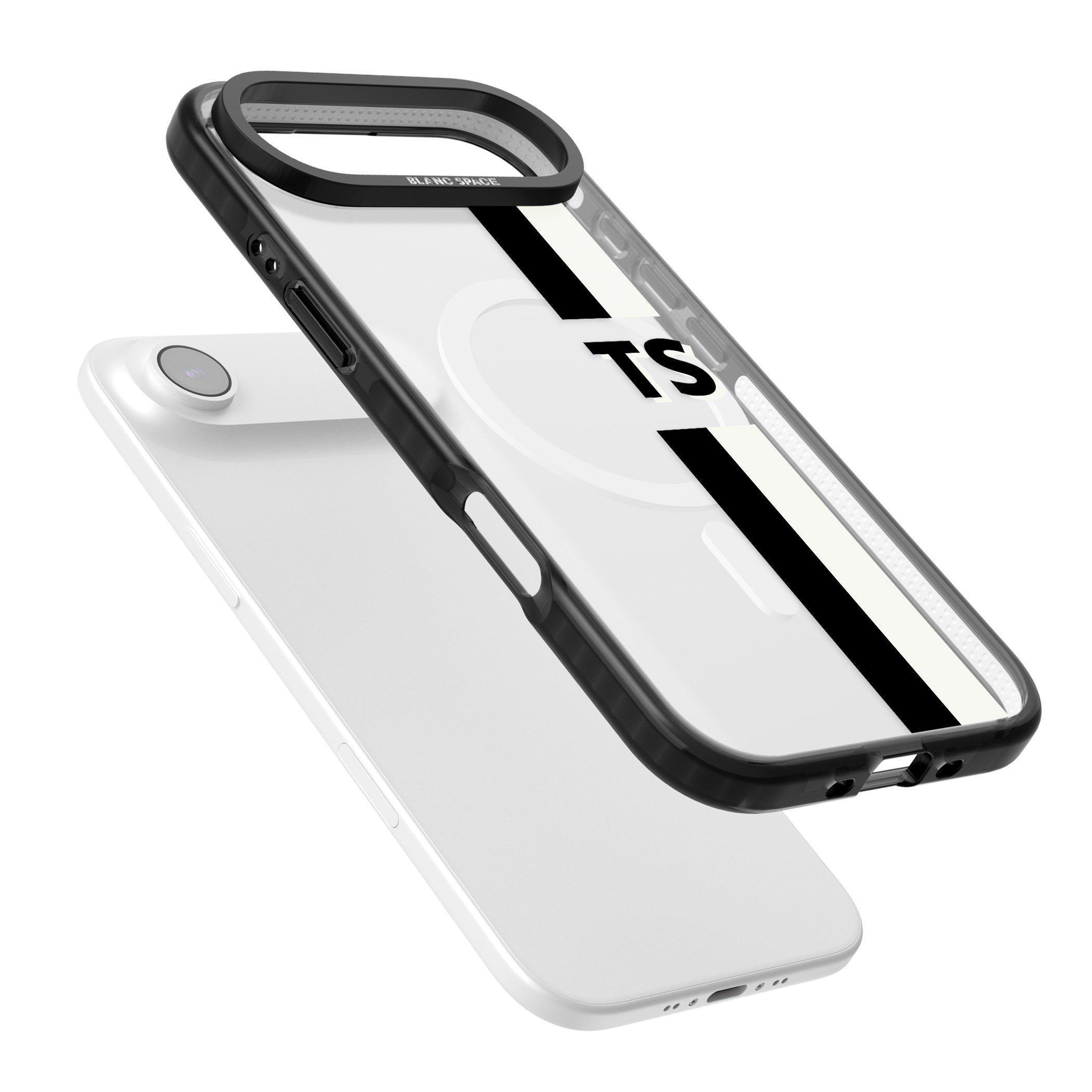 Personalised Black And White Stripe iPhone 17 Air Impact Pro Black Phone Case Colours