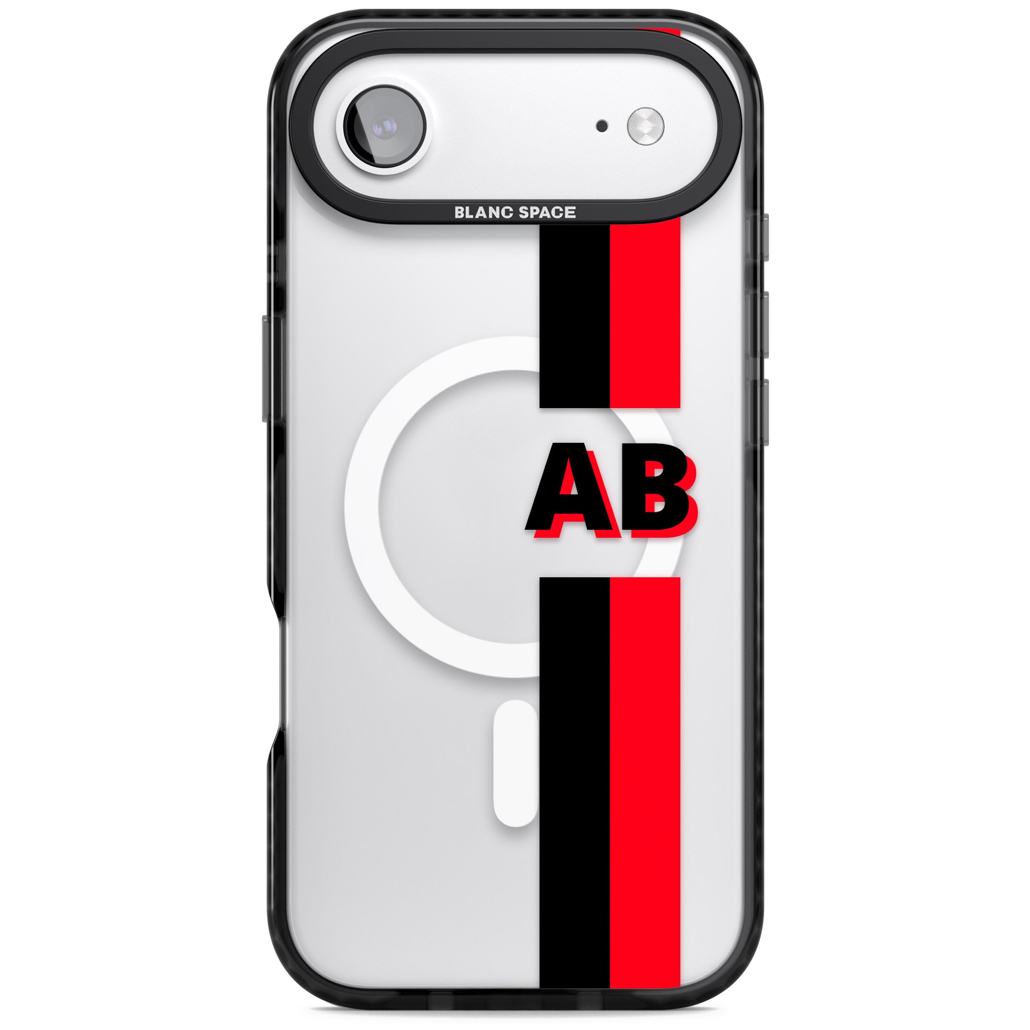 Personalised Bold Stripe iPhone 17 Air Impact Pro Black Phone Case