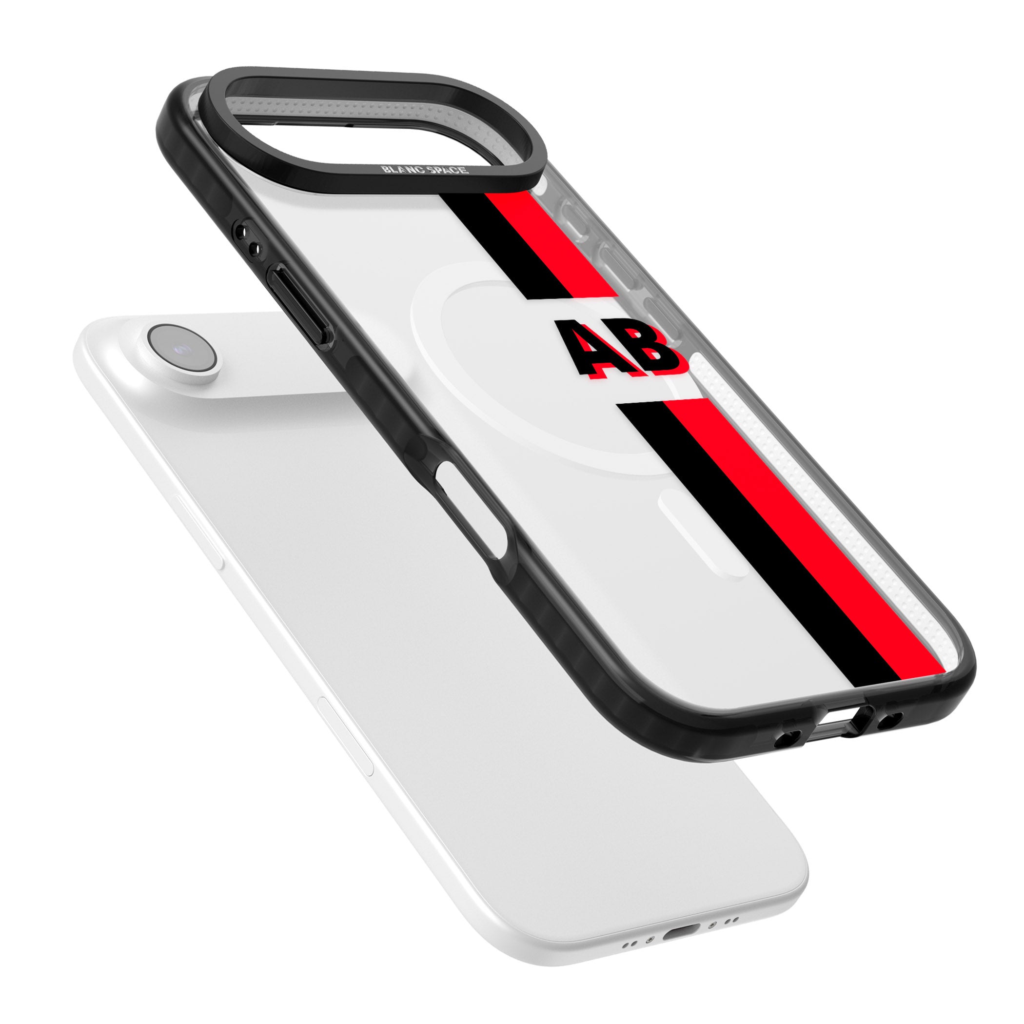 Personalised Bold Stripe iPhone 17 Air Impact Pro Black Phone Case Colours