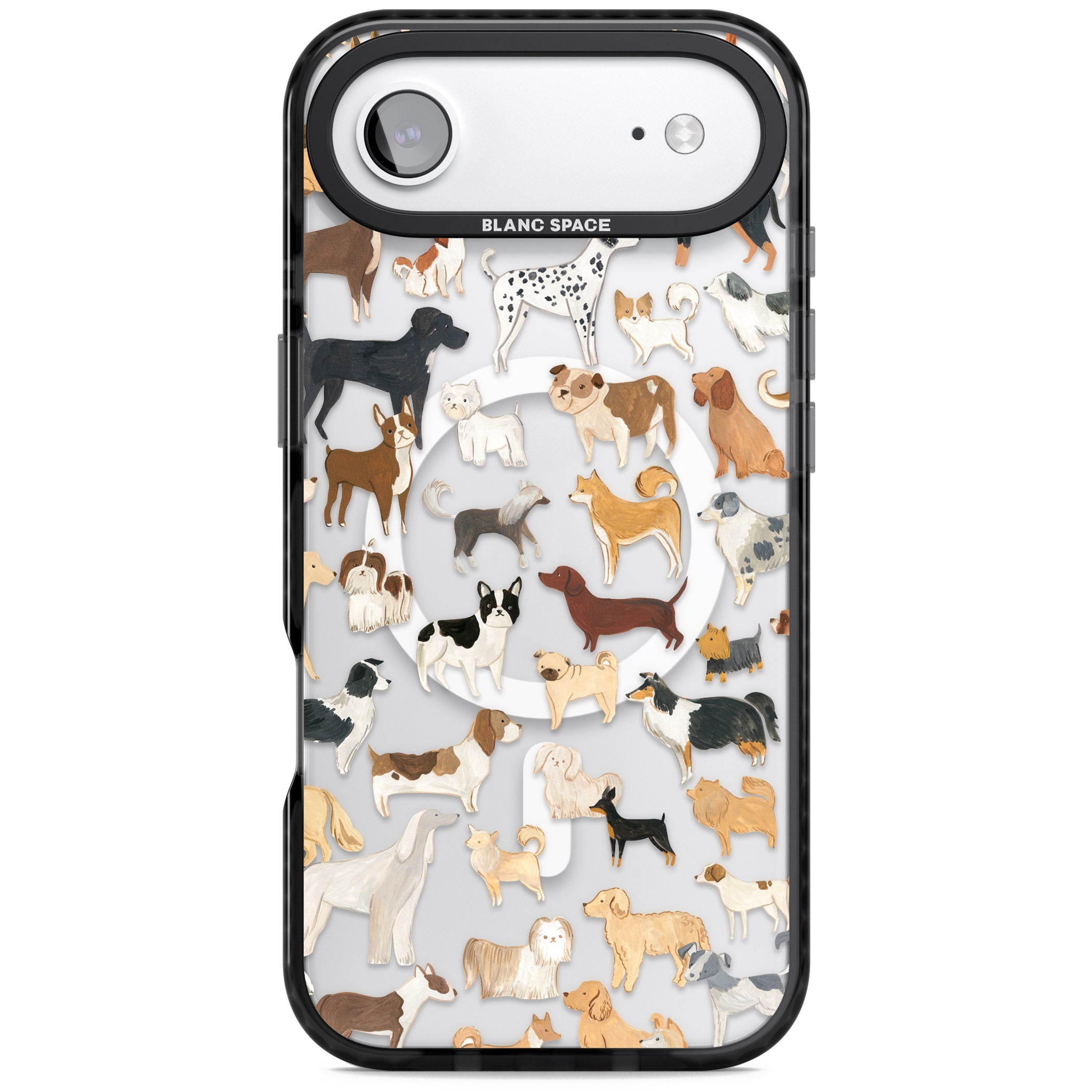 Hand Painted Dogs iPhone 17 Air Impact Pro Black Phone Case