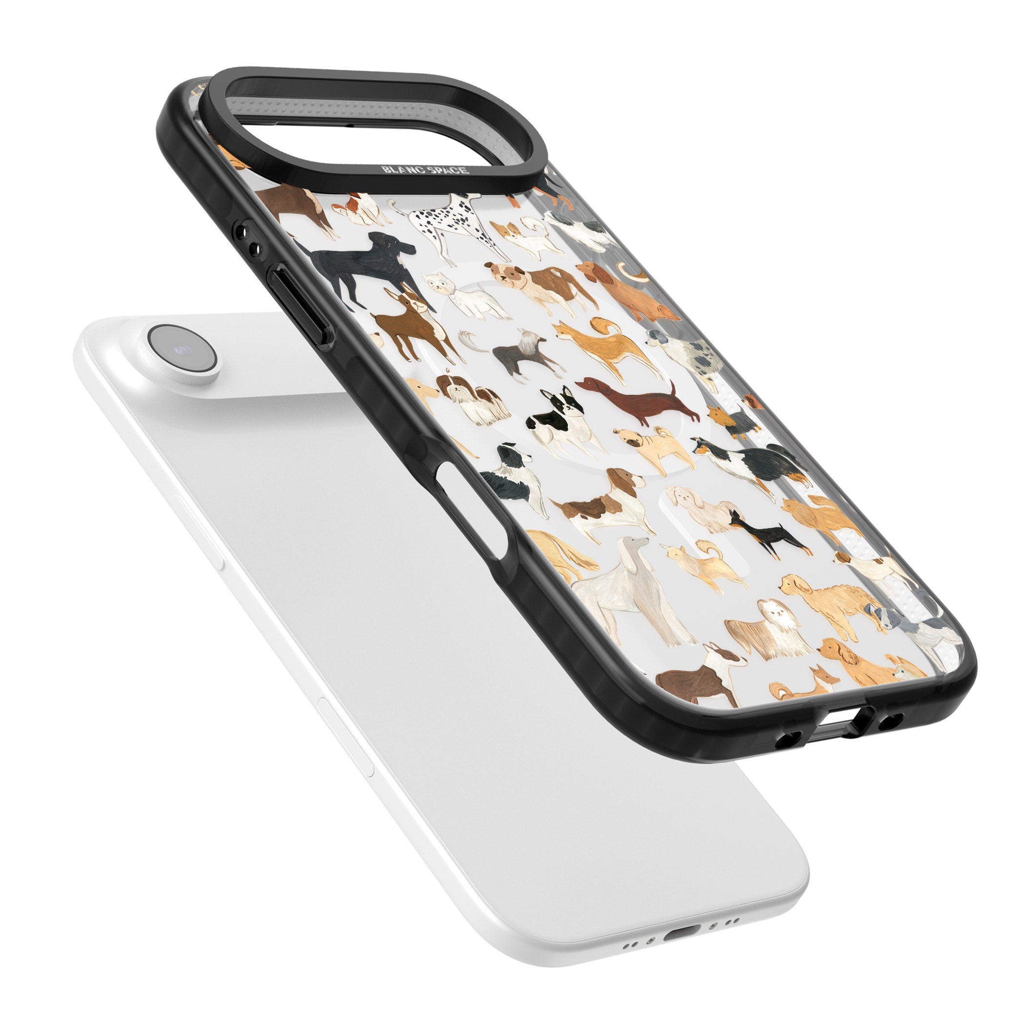 Hand Painted Dogs iPhone 17 Air Impact Pro Black Phone Case Colours