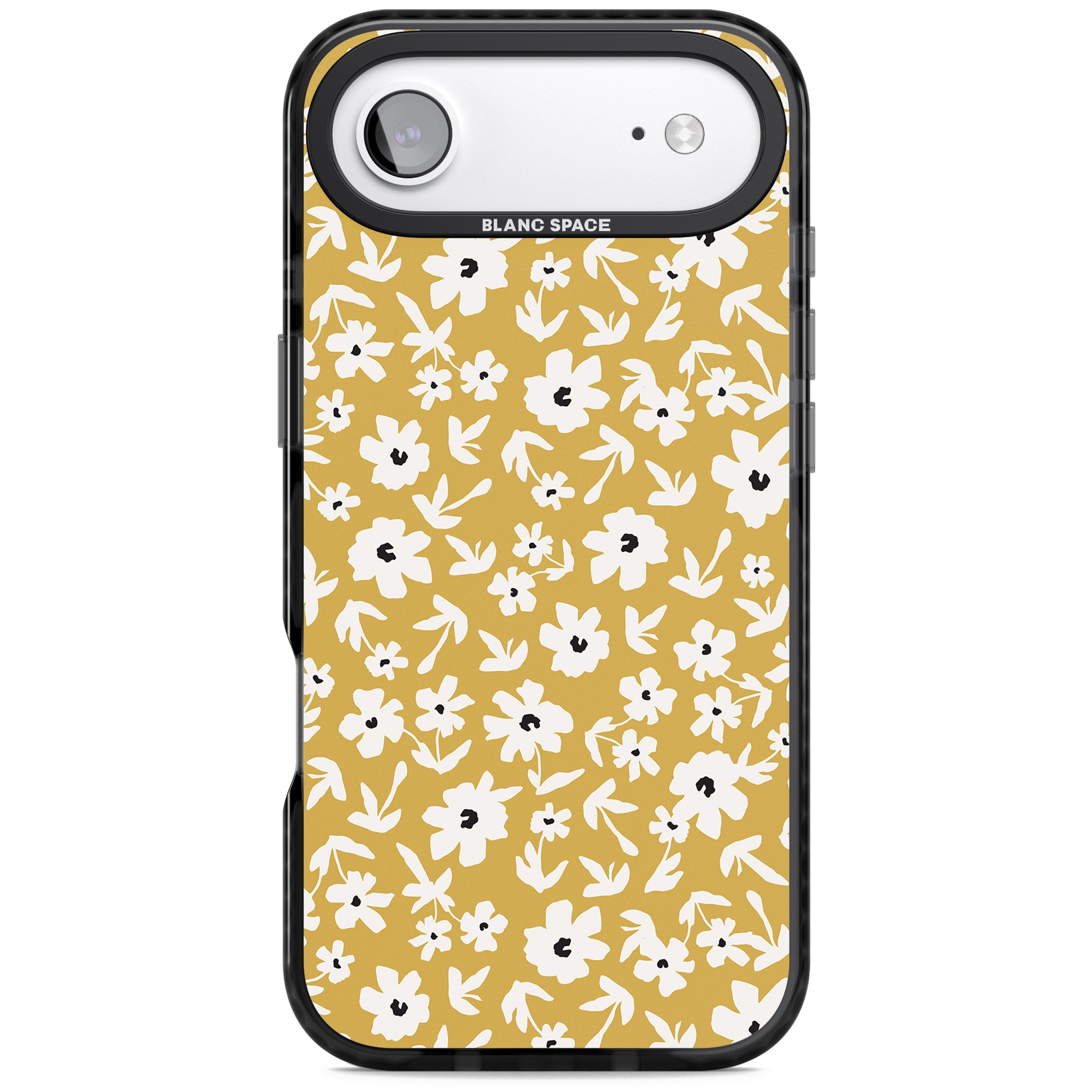 Mustard Floral iPhone 17 Air Impact Pro Black Phone Case