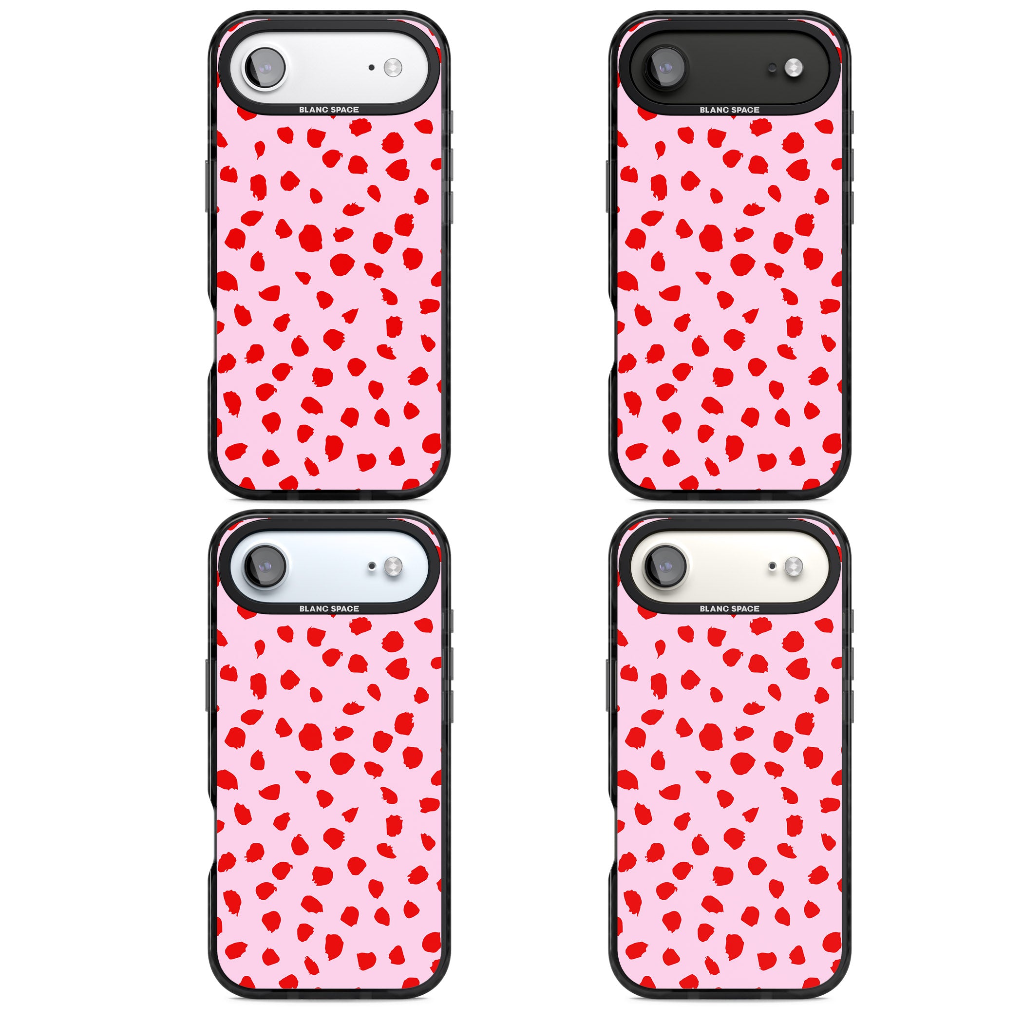 Red Polka Dot iPhone 17 Air Impact Pro Black Phone Case APT Impact Protection