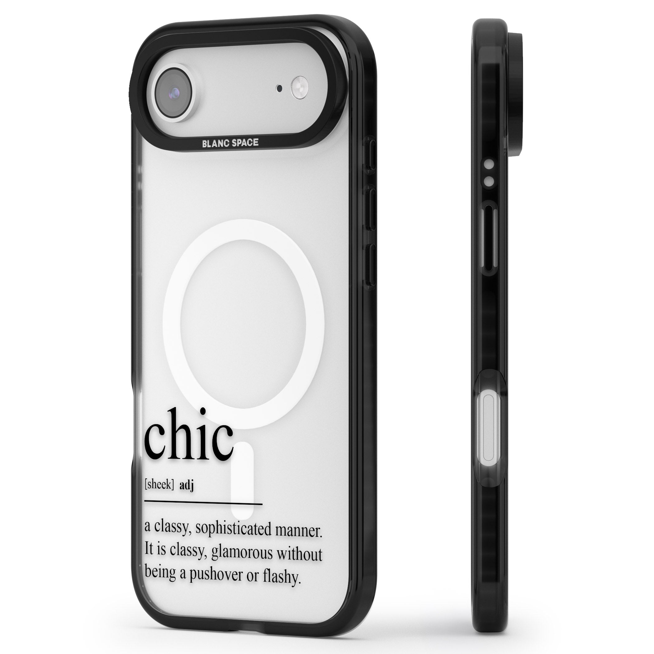 Chic iPhone 17 Air Impact Pro Black Phone Case Side Profile