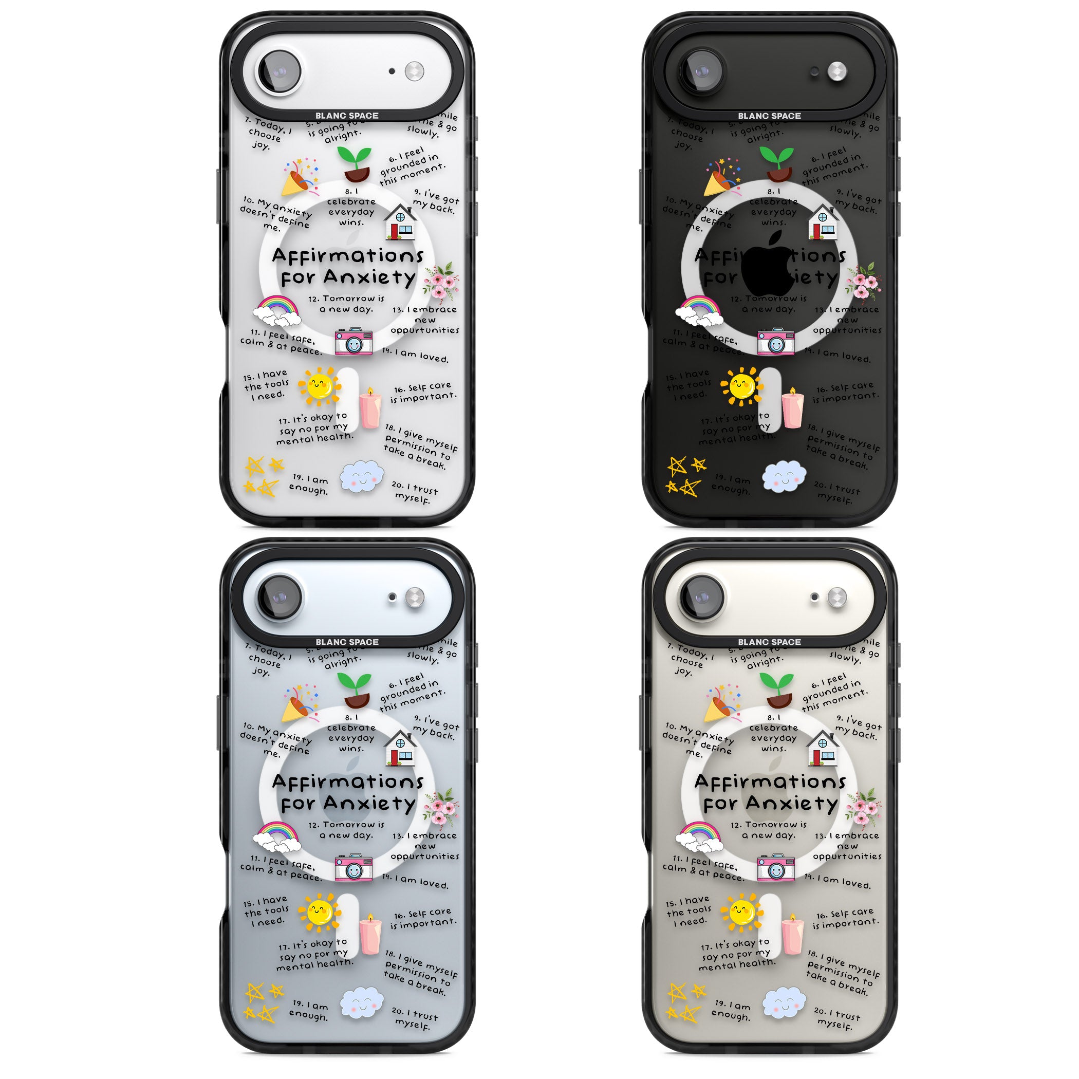 Anxiety Black Text iPhone 17 Air Impact Pro Black Phone Case APT Impact Protection