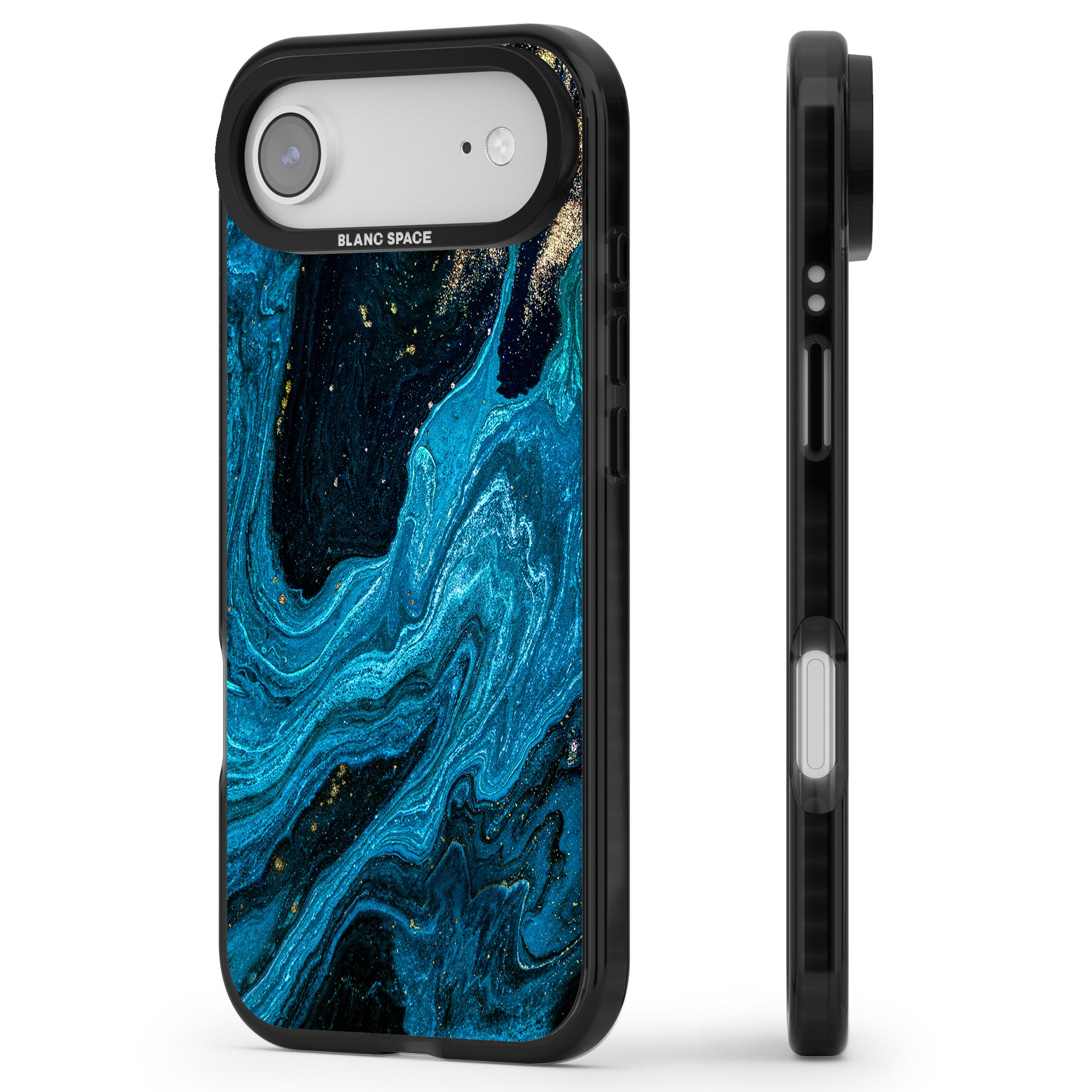 Saphire Lagoon iPhone 17 Air Impact Pro Black Phone Case Side Profile