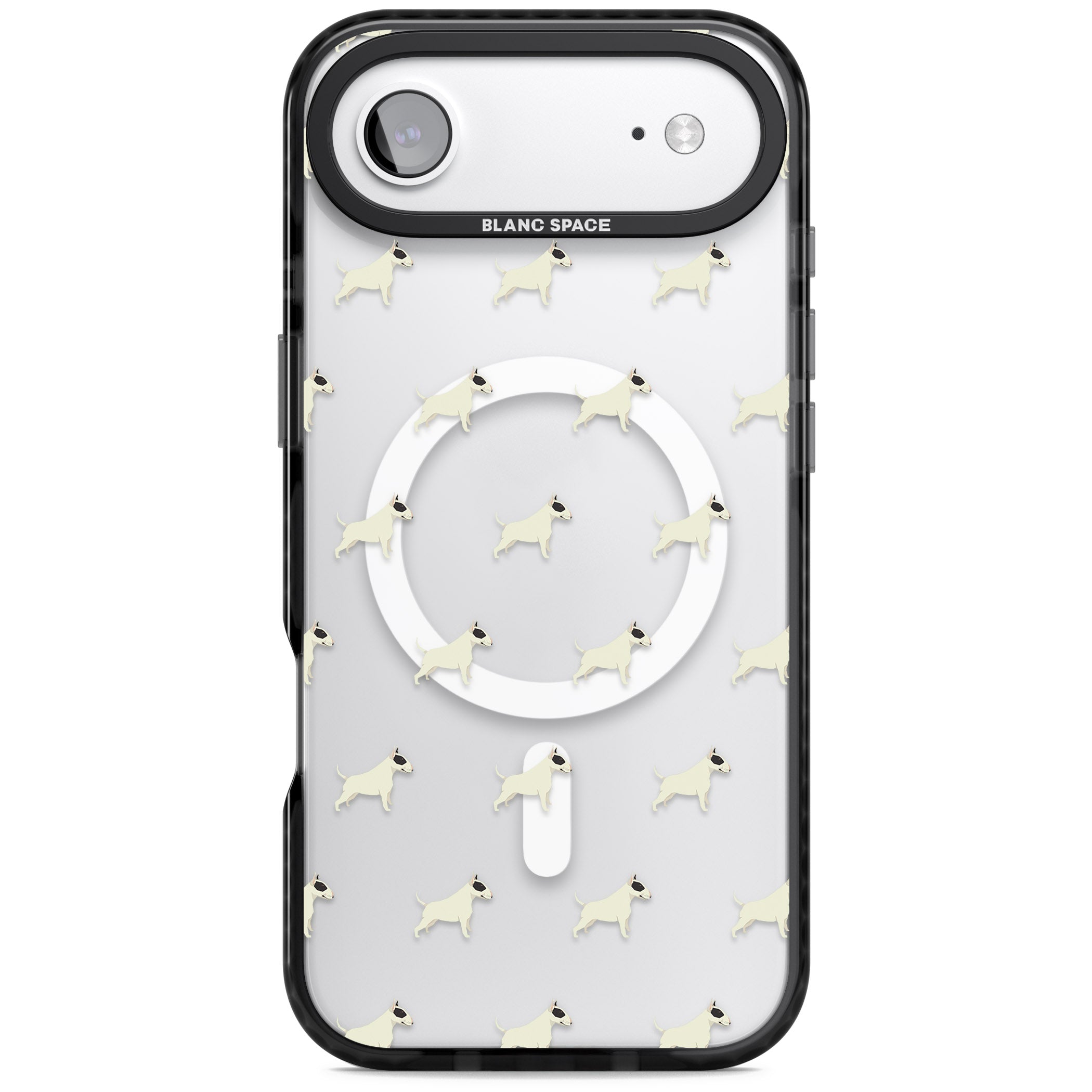 Bull Terrier Pattern iPhone 17 Air Impact Pro Black Phone Case