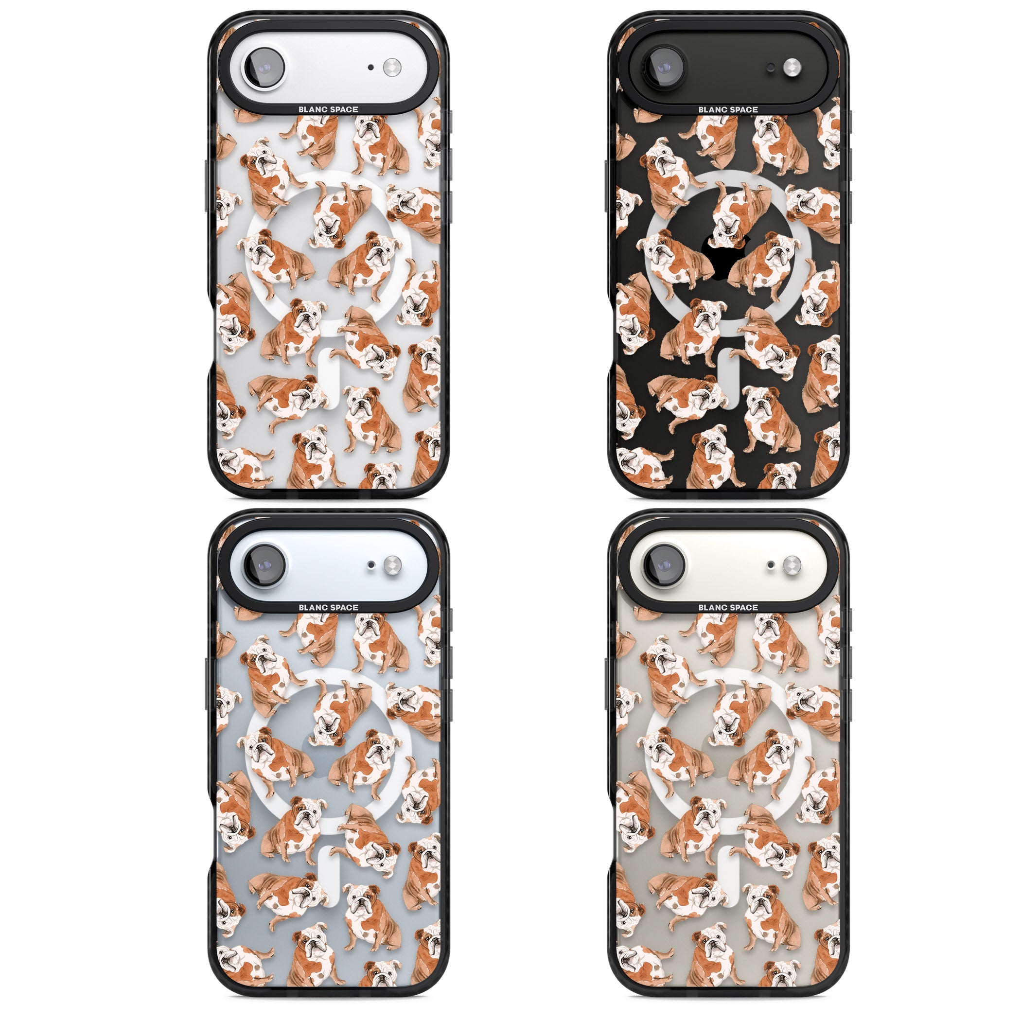 English Bulldog Watercolour Dog Pattern iPhone 17 Air Impact Pro Black Phone Case APT Impact Protection