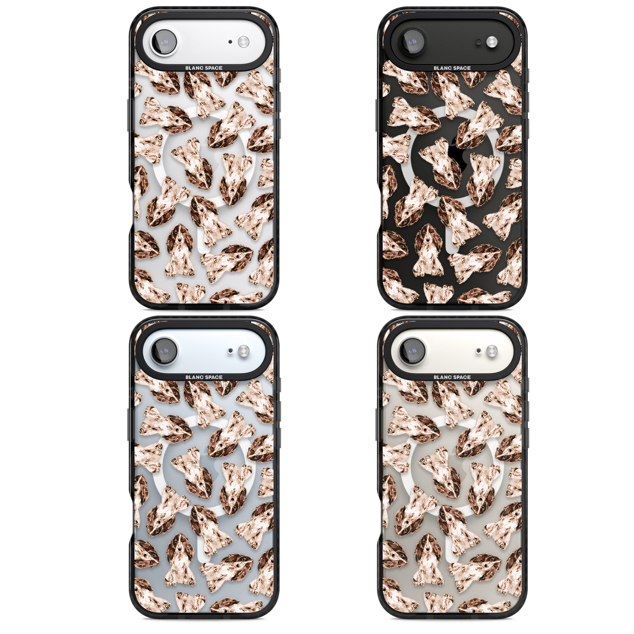 Cocker Spaniel (Brown) Watercolour Dog Pattern iPhone 17 Air Impact Pro Black Phone Case APT Impact Protection